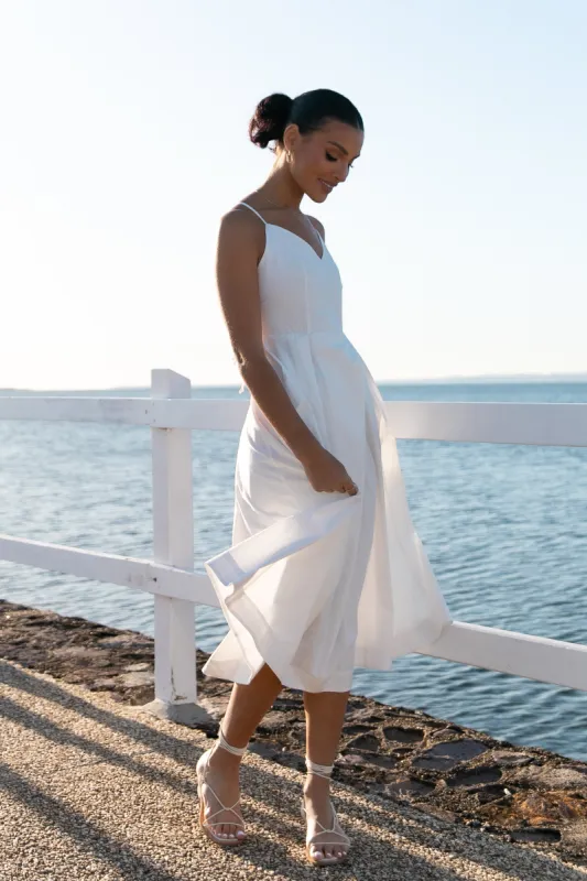 Stella Midi Dress - Ivory sold by Petal & Pup