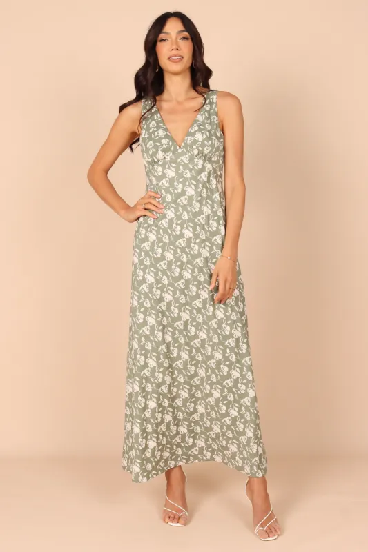 Coen Midi Dress - Olive sold by Petal & Pup