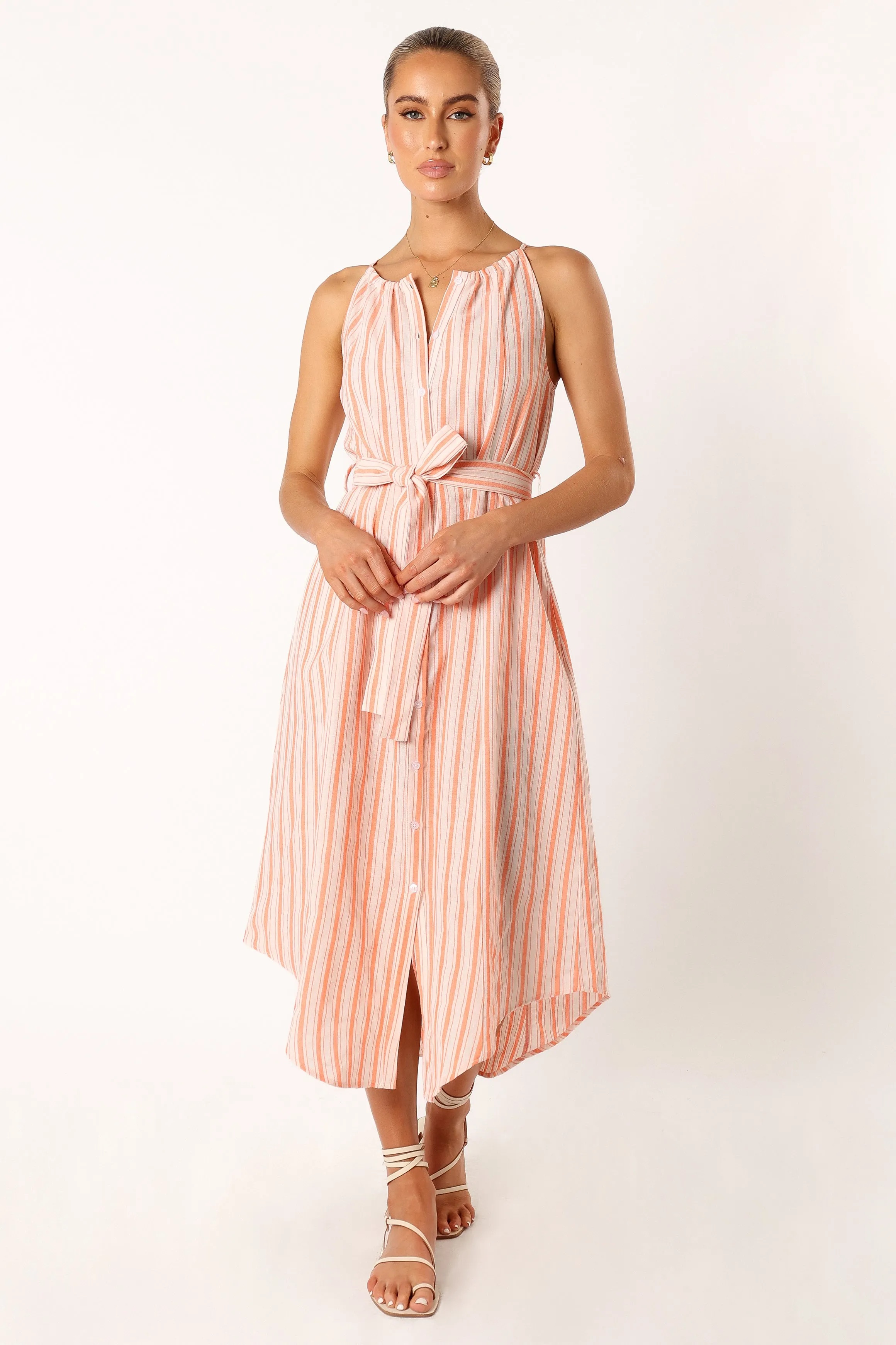 Arabella Midi Dress - Orange Stripe sold by Petal & Pup product image thumbnail 2