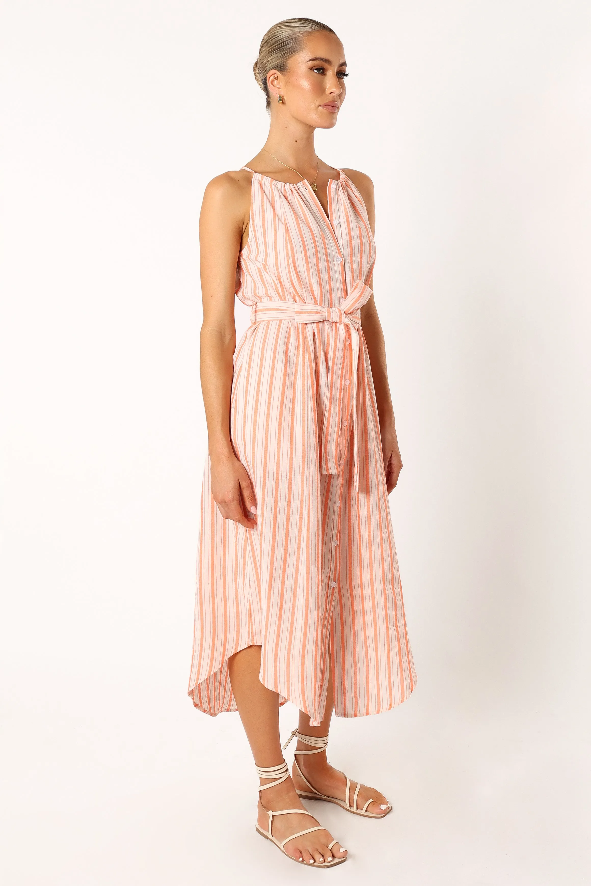 Arabella Midi Dress - Orange Stripe sold by Petal & Pup product image thumbnail 5