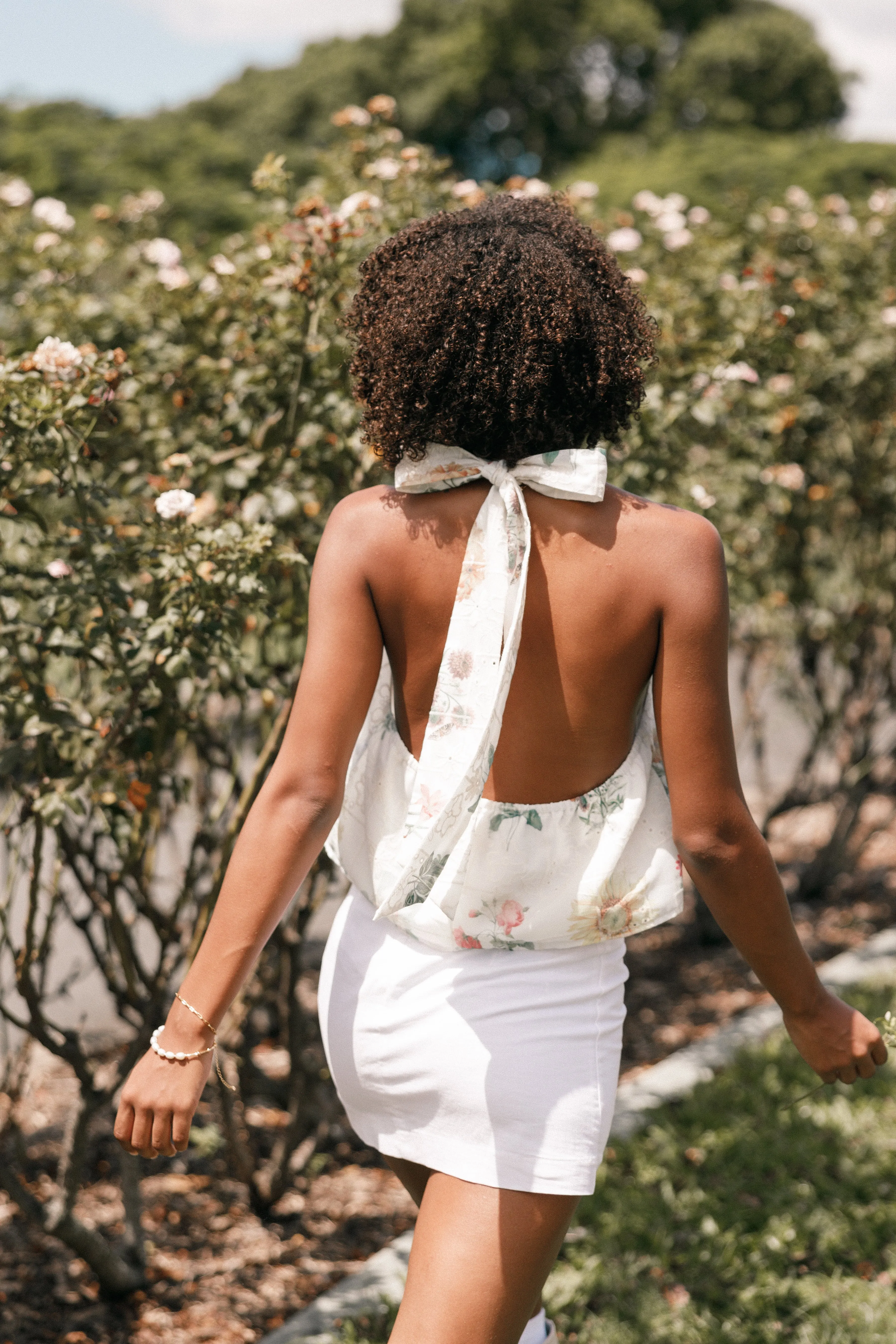 Willa Halterneck Top - White Floral sold by Petal & Pup product image thumbnail 2