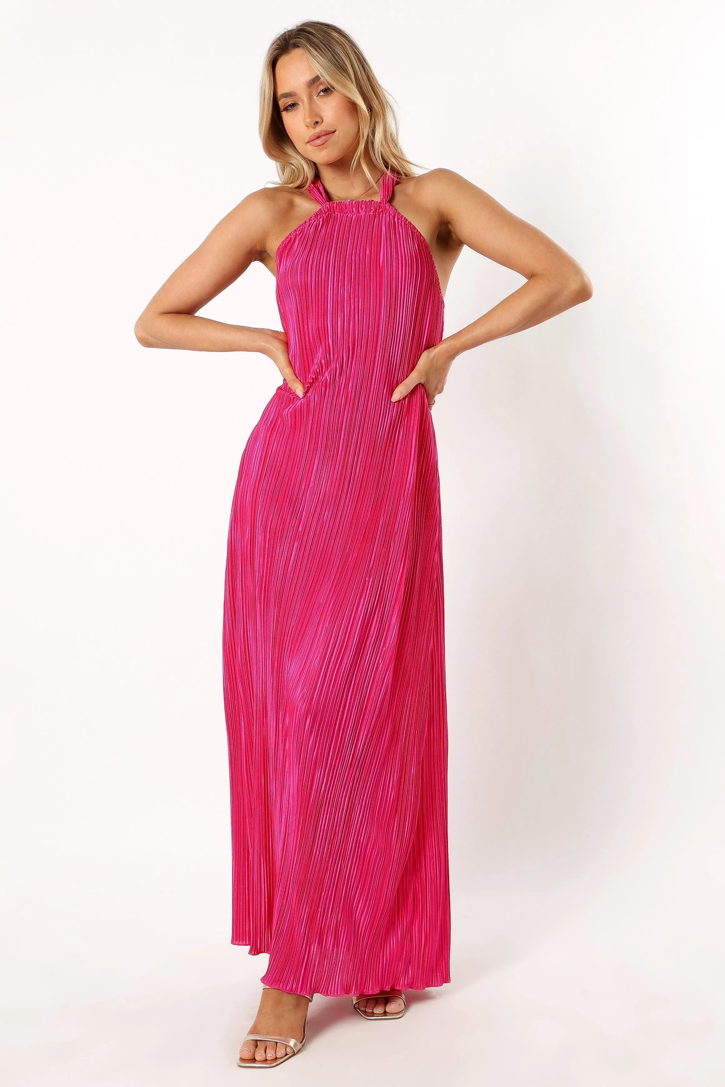 Melody Plisse Halter Maxi Dress - Pink sold by Petal & Pup product image thumbnail 3
