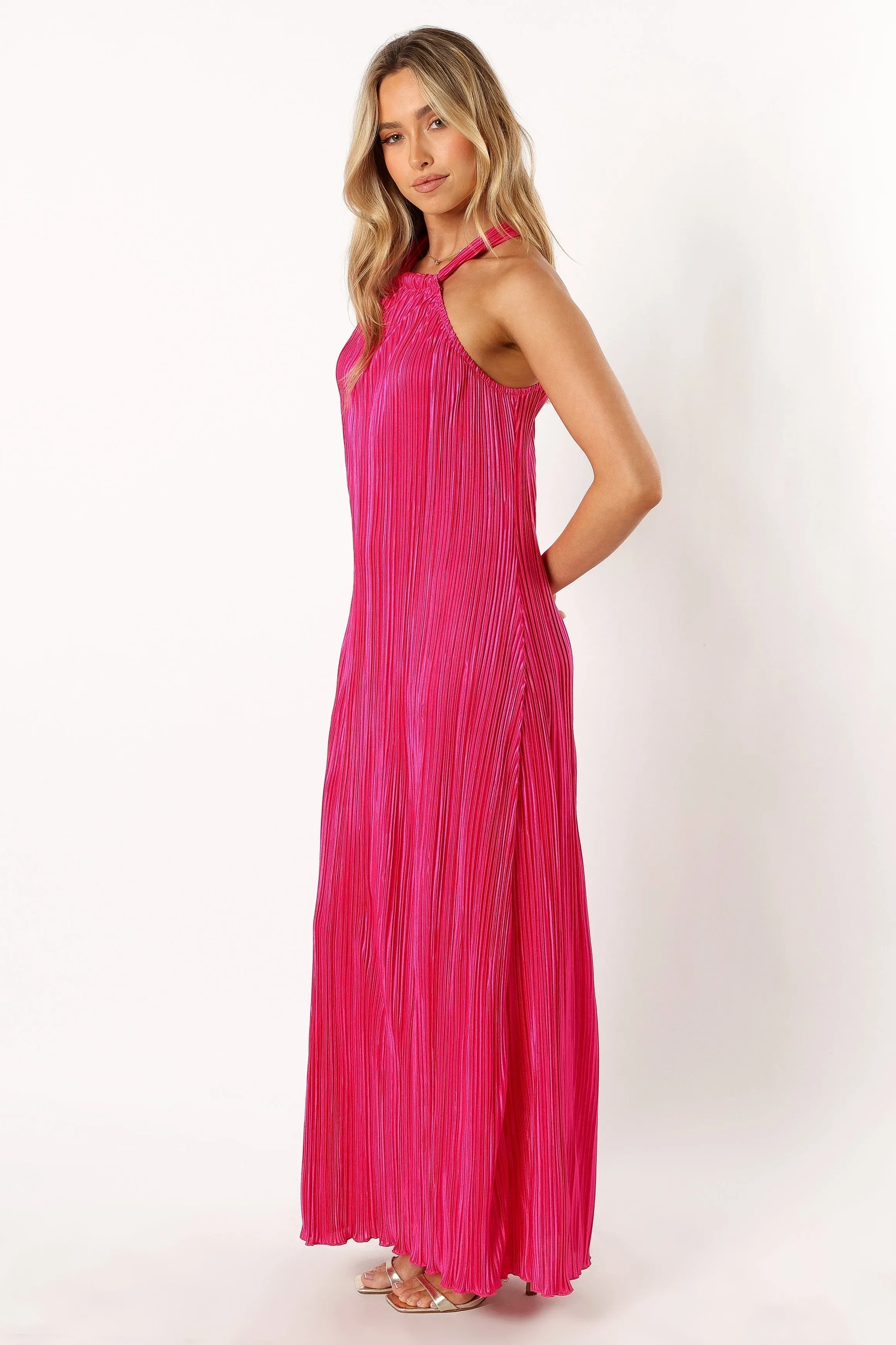 Melody Plisse Halter Maxi Dress - Pink sold by Petal & Pup product image thumbnail 4