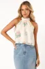 Willa Halterneck Top - White Floral sold by Petal & Pup