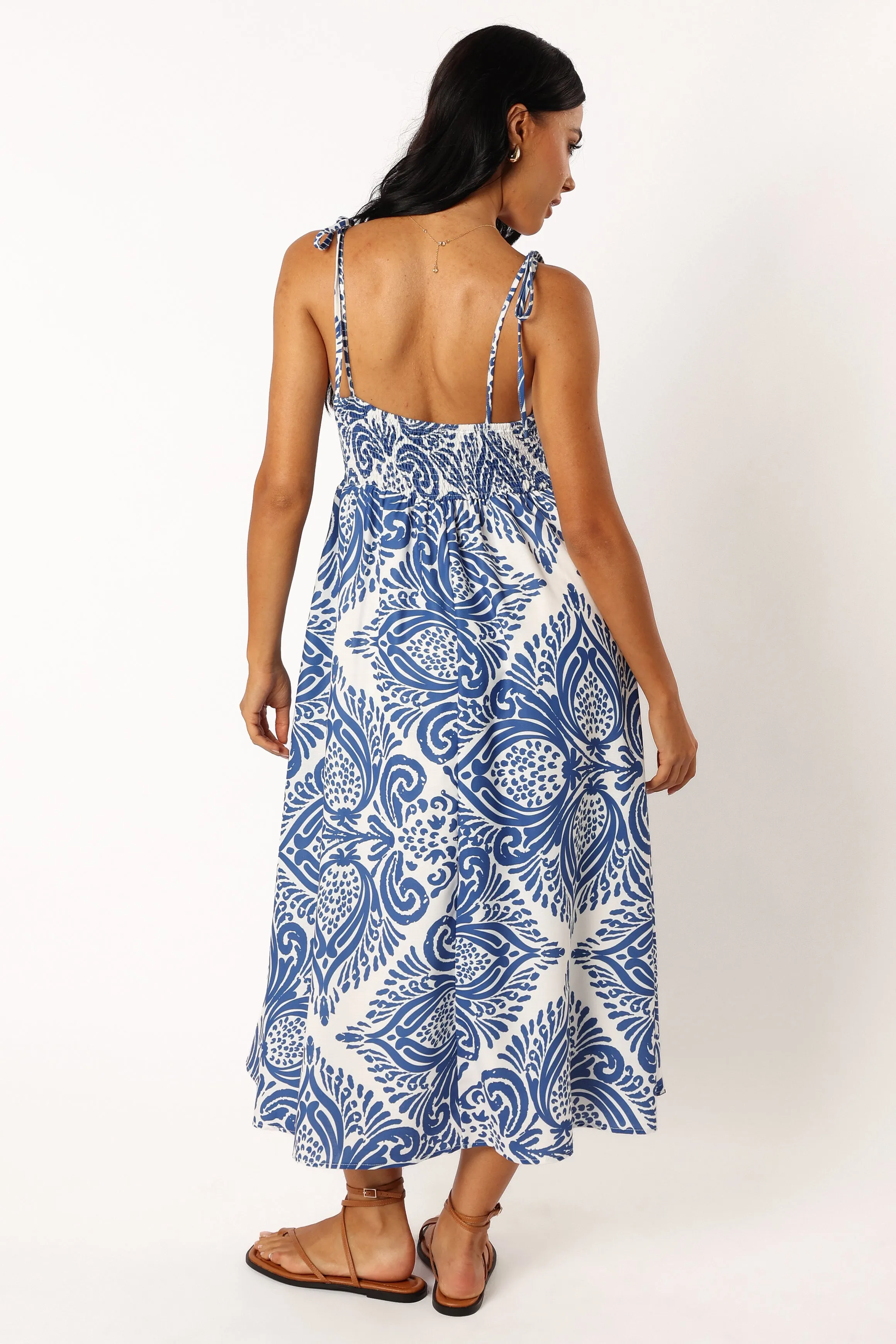 Stazie Midi Dress - Blue White Print sold by Petal & Pup product image thumbnail 4