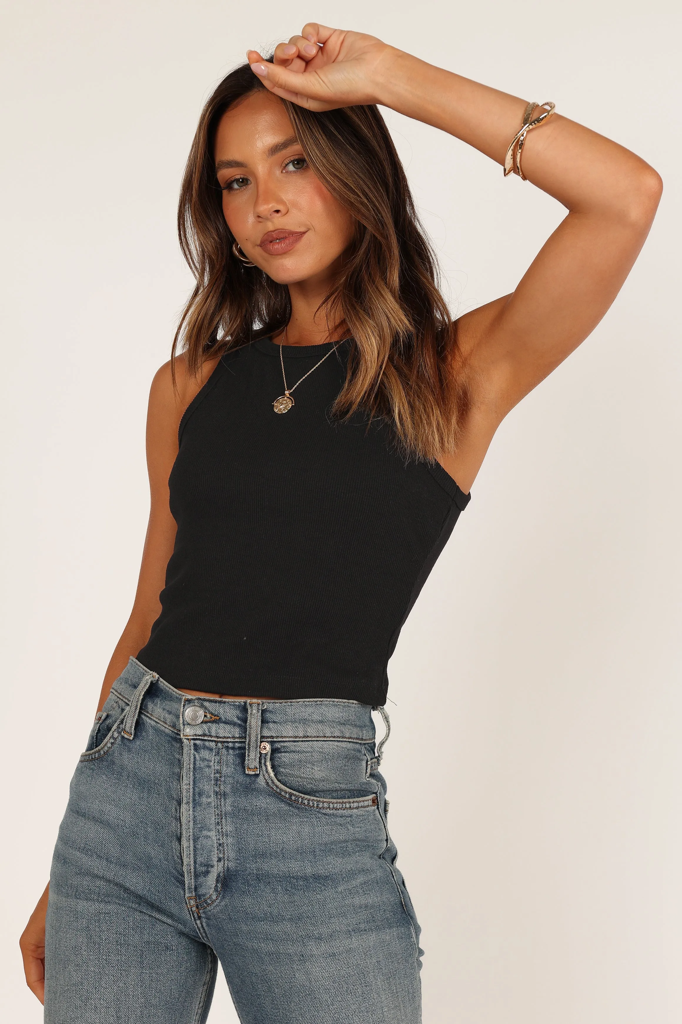 Ari Ribbed Tank Top - Black sold by Petal & Pup product image thumbnail 4