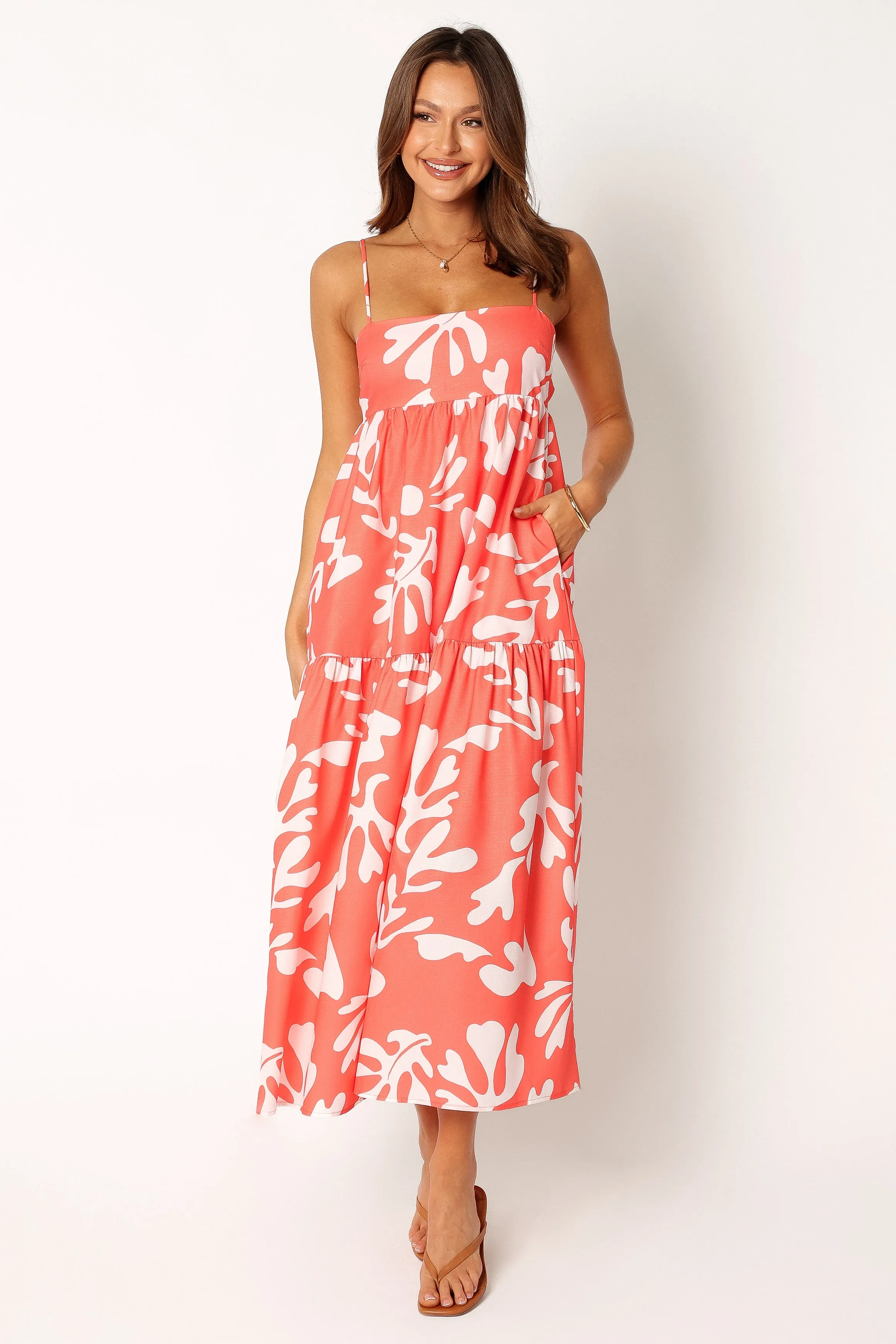 Payton Maxi Slip Dress - Melon White sold by Petal & Pup product image thumbnail 3