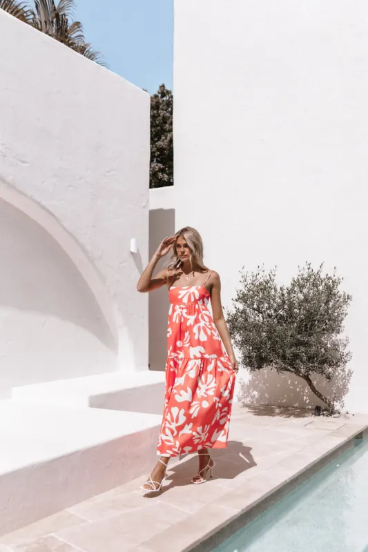 Payton Maxi Slip Dress - Melon White sold by Petal & Pup