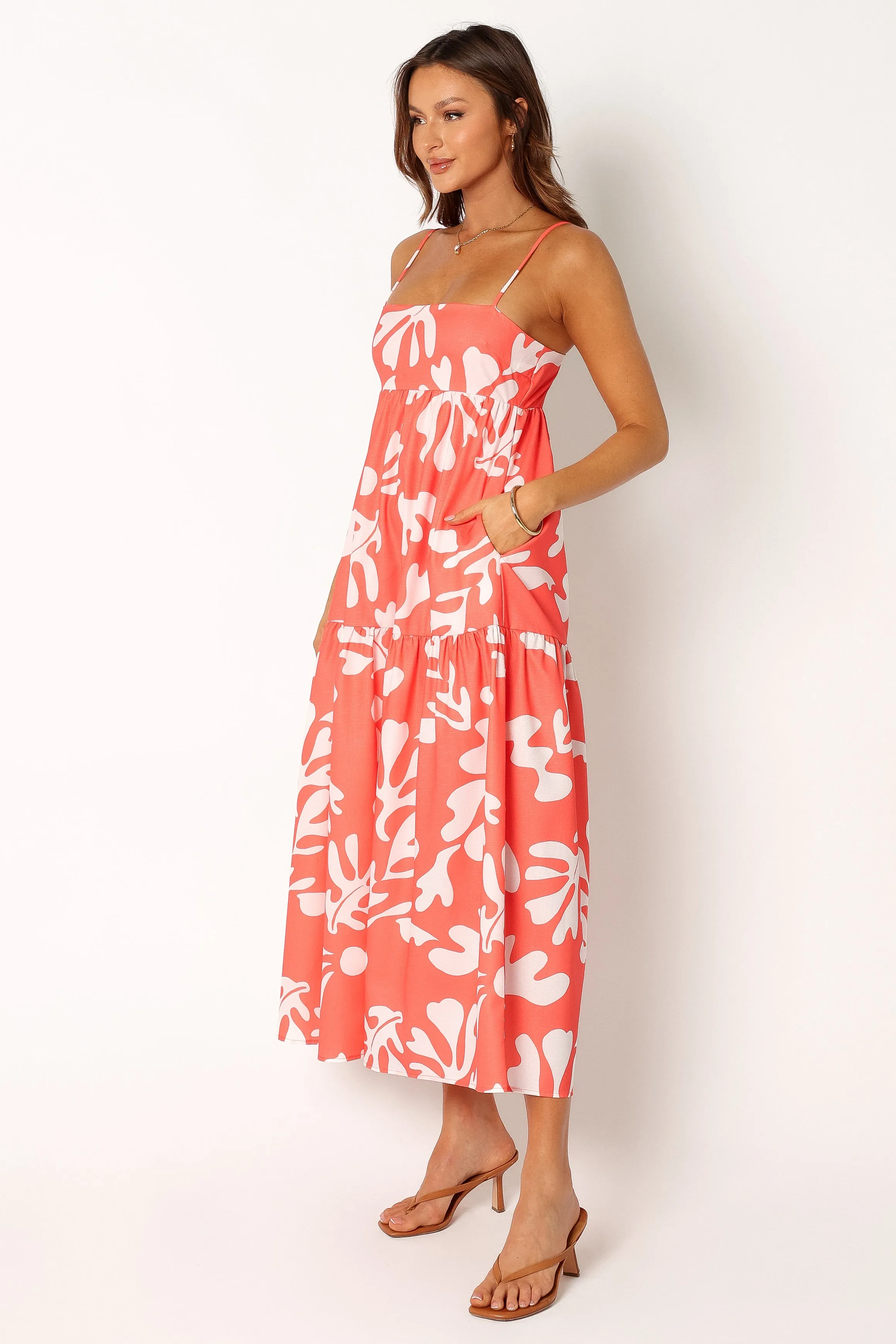 Payton Maxi Slip Dress - Melon White sold by Petal & Pup product image thumbnail 4