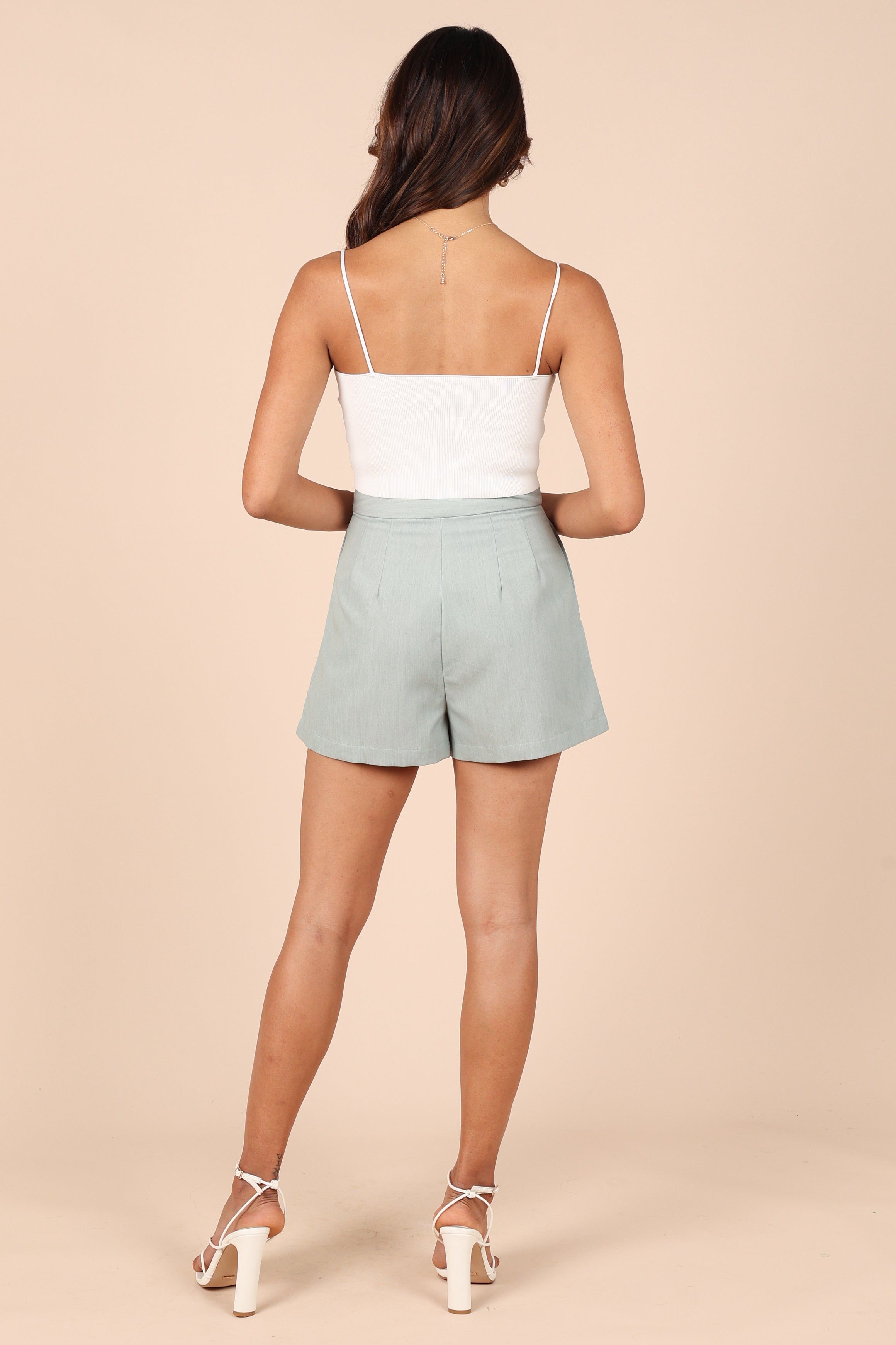Bridget Tailored Shorts - Sage Green sold by Petal & Pup product image thumbnail 5