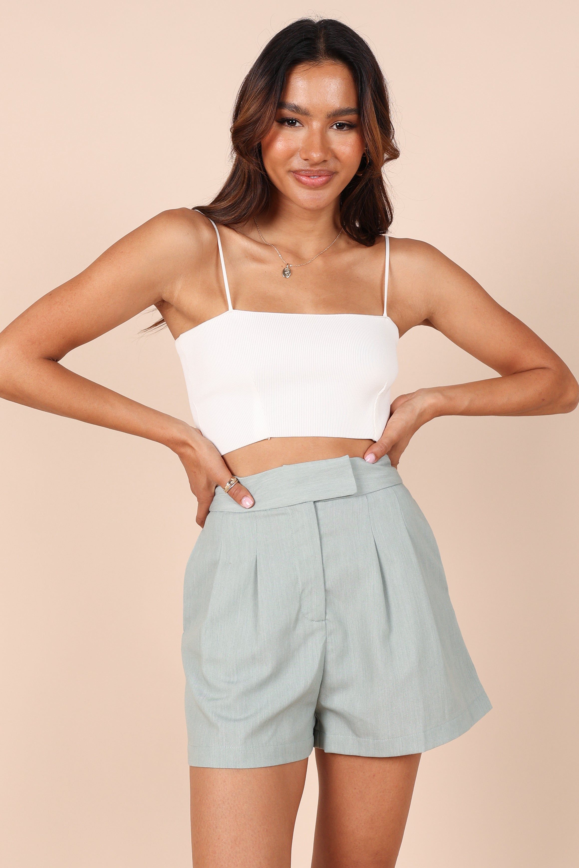 Bridget Tailored Shorts - Sage Green sold by Petal & Pup product image thumbnail 4
