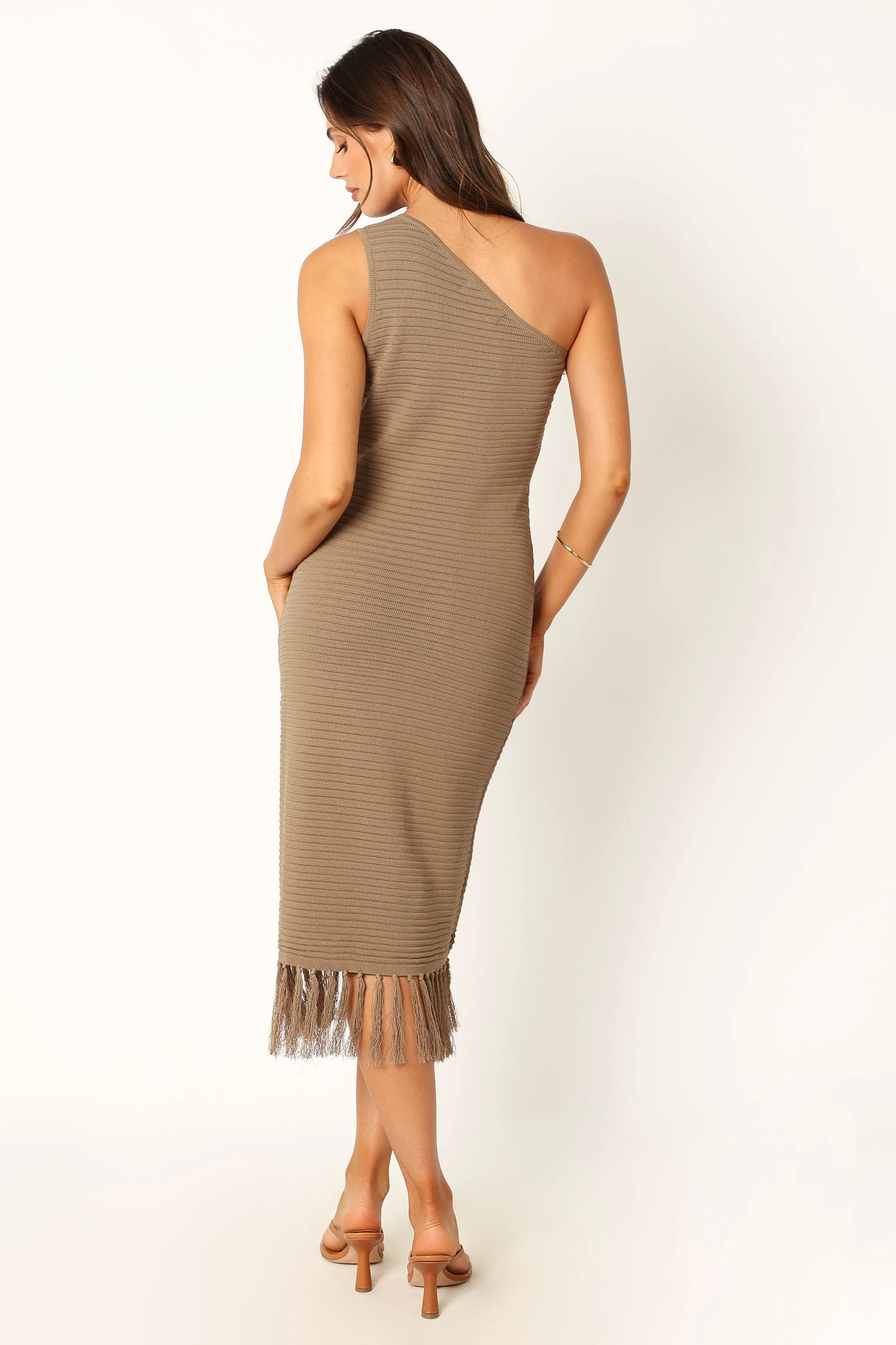 Winne One Shoulder Knit Dress - Olive sold by Petal & Pup product image thumbnail 4