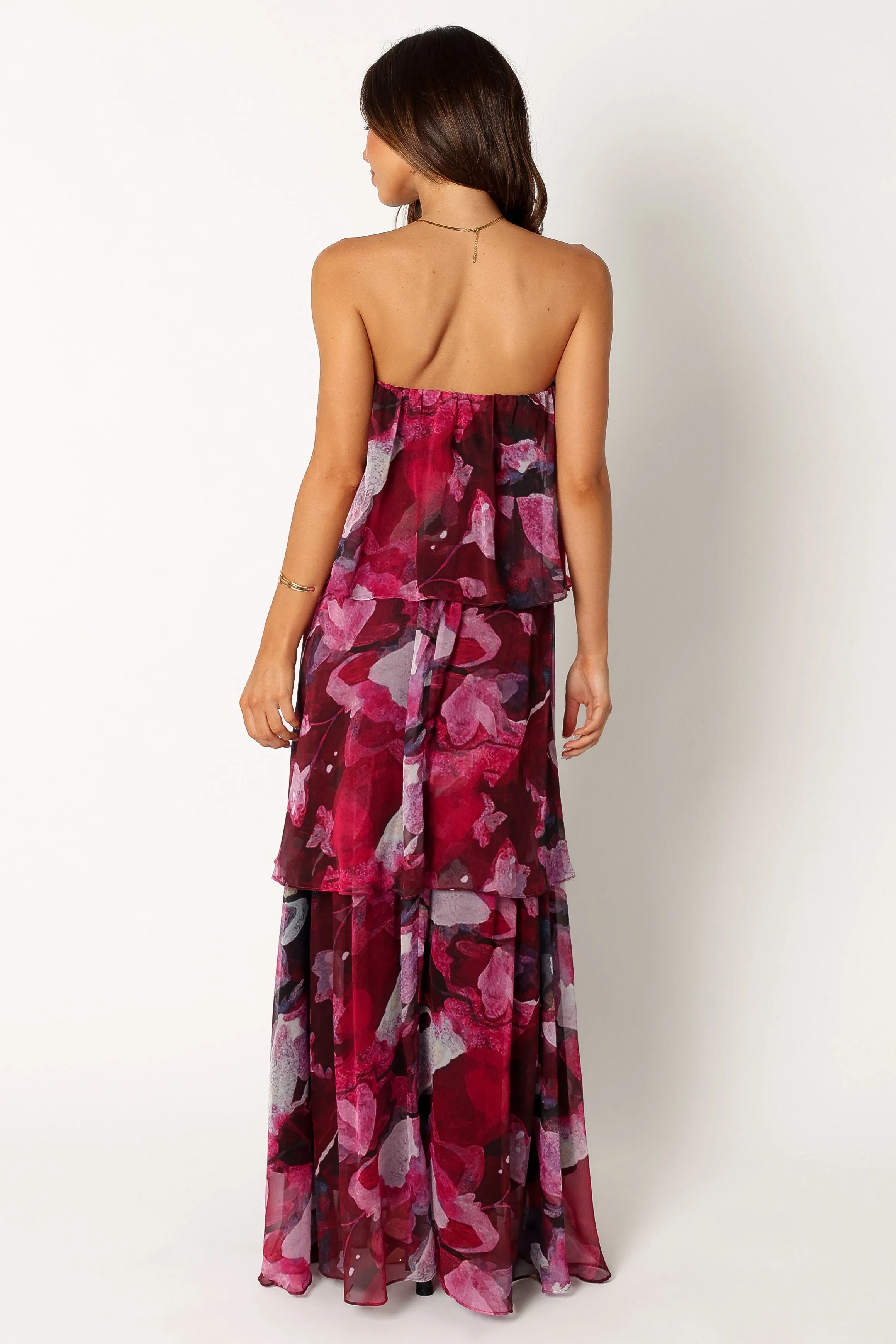 Bloom Strapless Maxi Dress - Purple Floral sold by Petal & Pup product image thumbnail 4