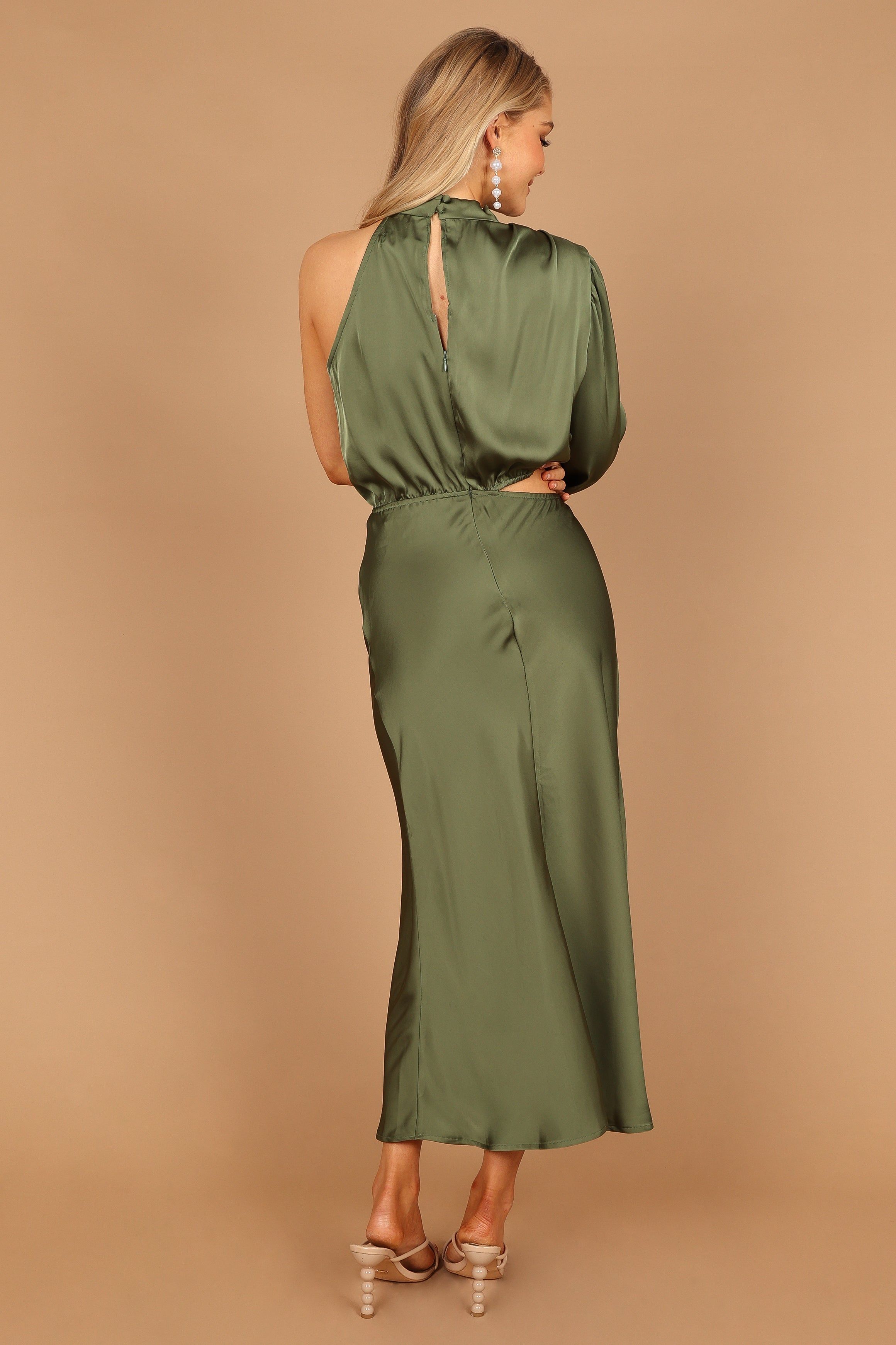 Amelie One Shoulder Maxi Dress - Olive sold by Petal & Pup product image thumbnail 7