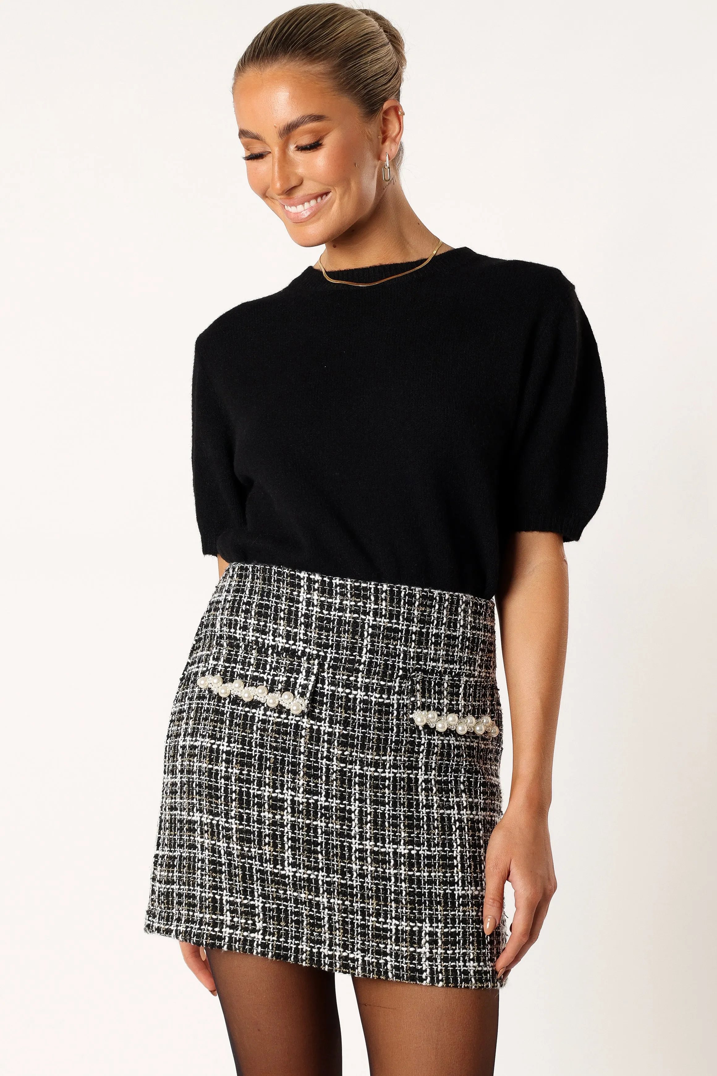 Blaire Mini Skirt - White Black sold by Petal & Pup product image thumbnail 2