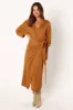Nova Wrap Knit Midi Dress - Camel sold by Petal & Pup