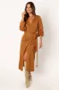 Nova Wrap Knit Midi Dress - Camel sold by Petal & Pup