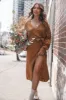Nova Wrap Knit Midi Dress - Camel sold by Petal & Pup