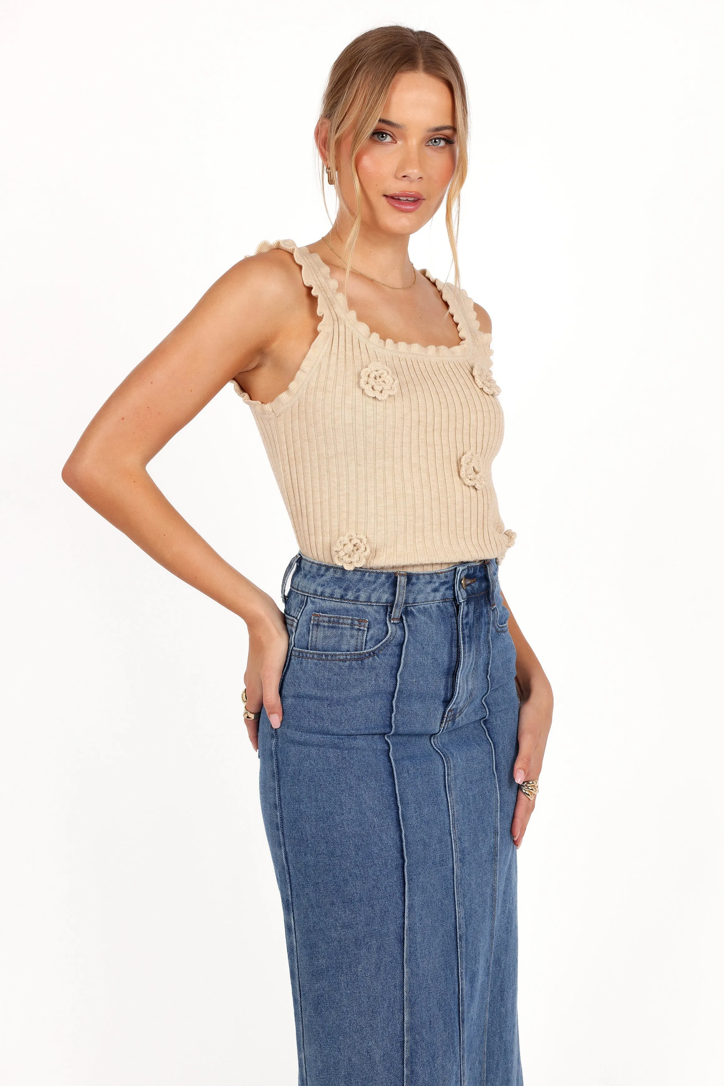 Erin Knit Top - Oatmeal sold by Petal & Pup product image thumbnail 5