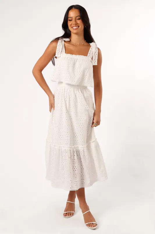 Esther Midi Dress - White sold by Petal & Pup