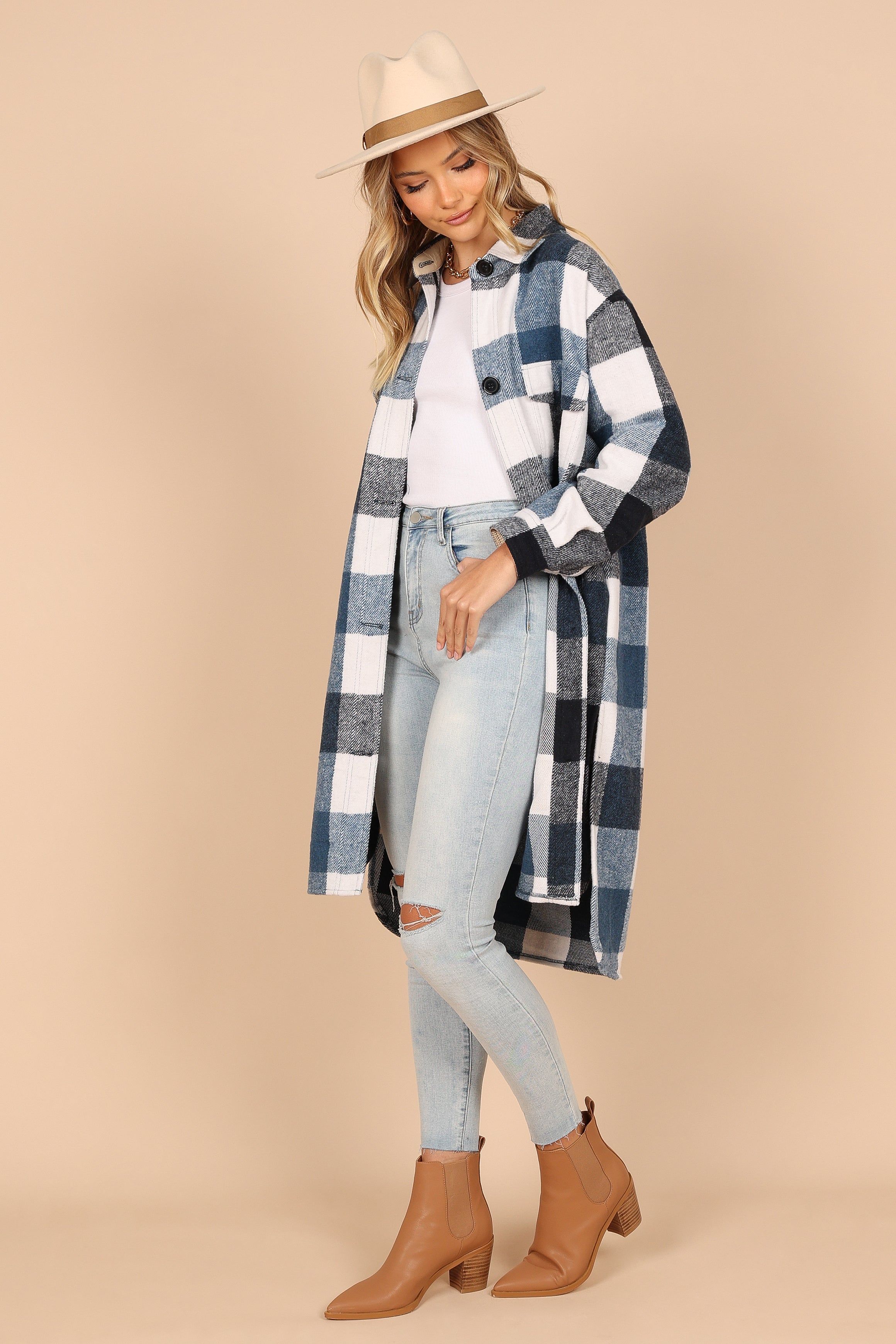 Shannon Large Plaid Shacket - Blue sold by Petal & Pup product image thumbnail 8