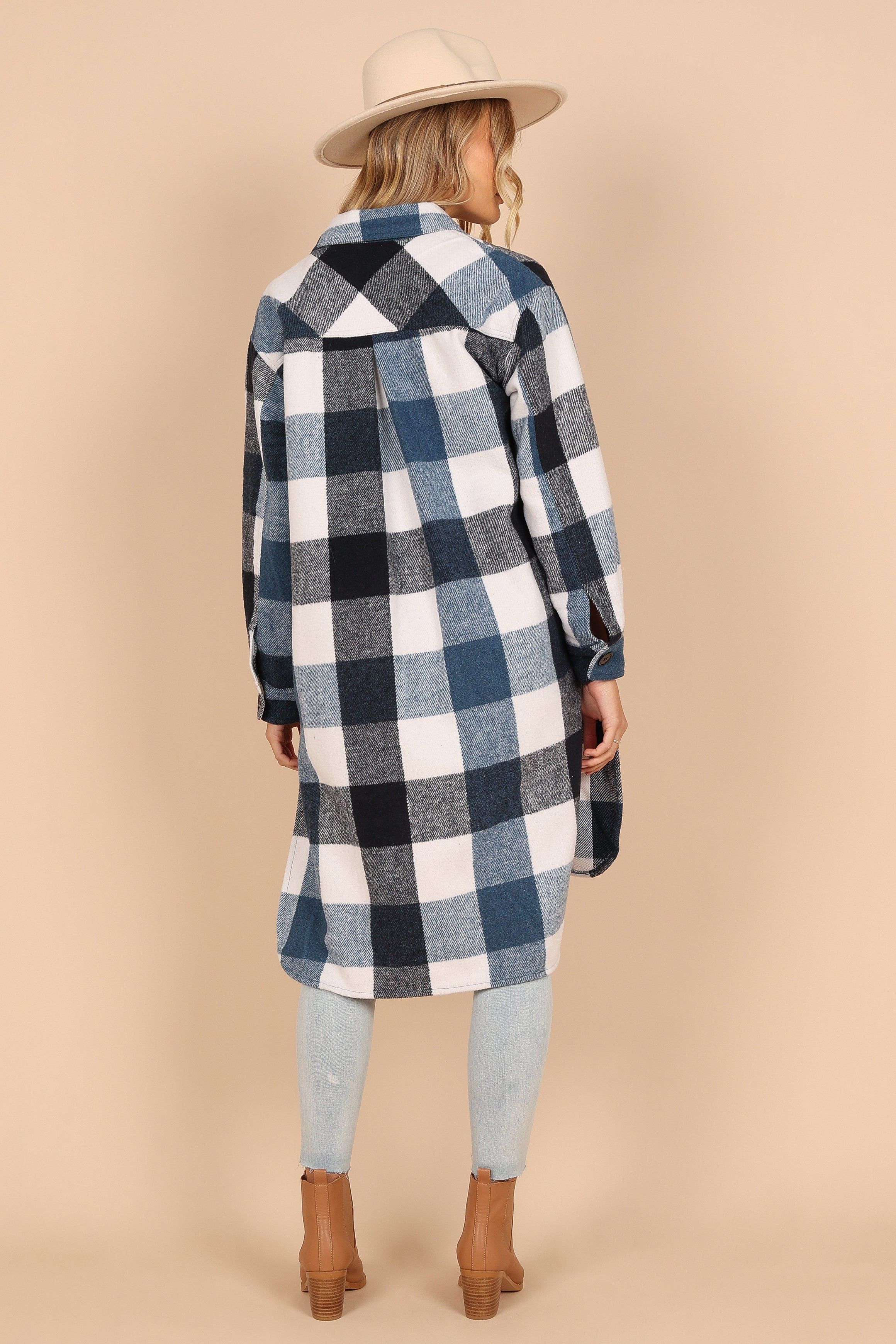 Shannon Large Plaid Shacket - Blue sold by Petal & Pup product image thumbnail 2