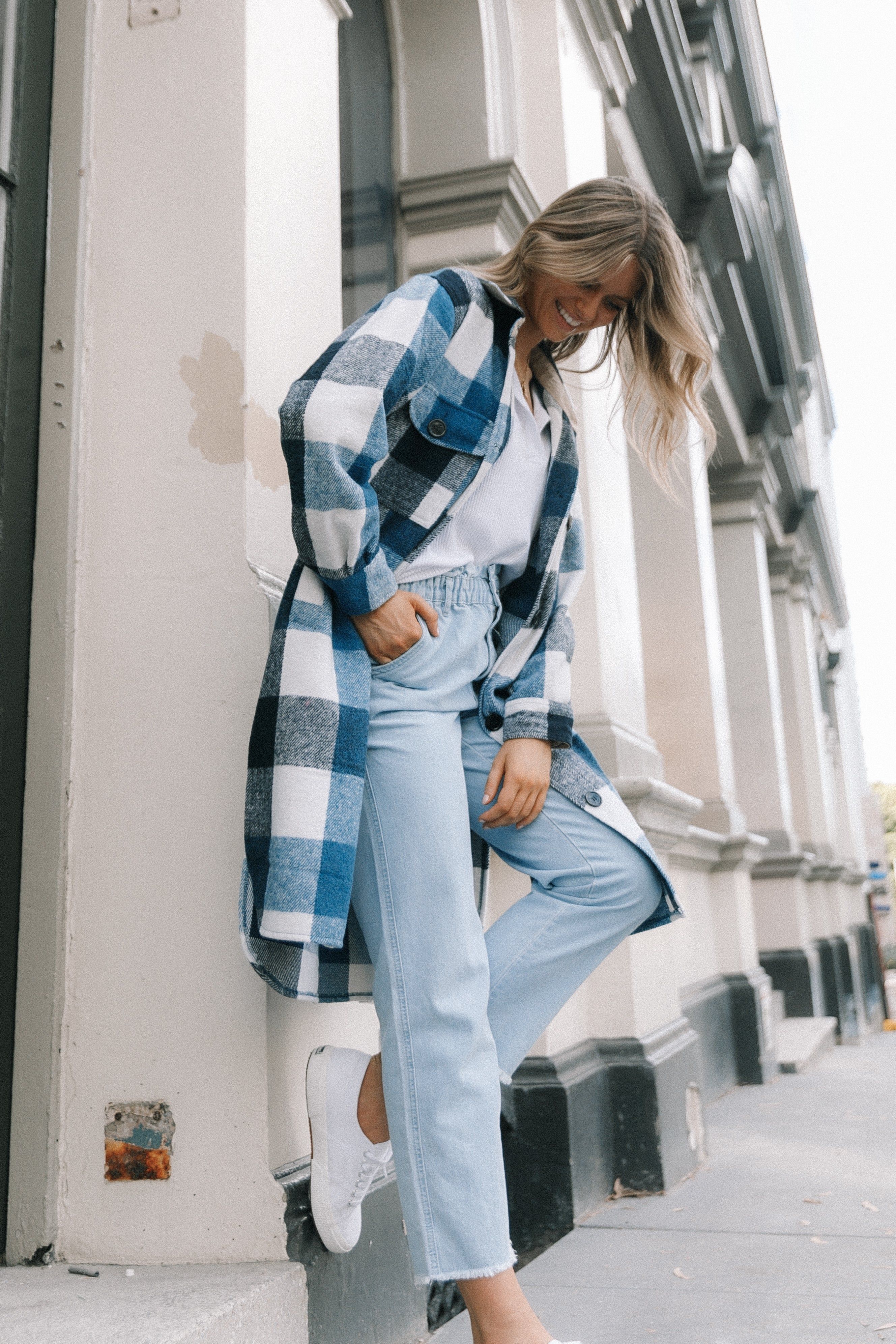 Shannon Large Plaid Shacket - Blue sold by Petal & Pup product image thumbnail 11