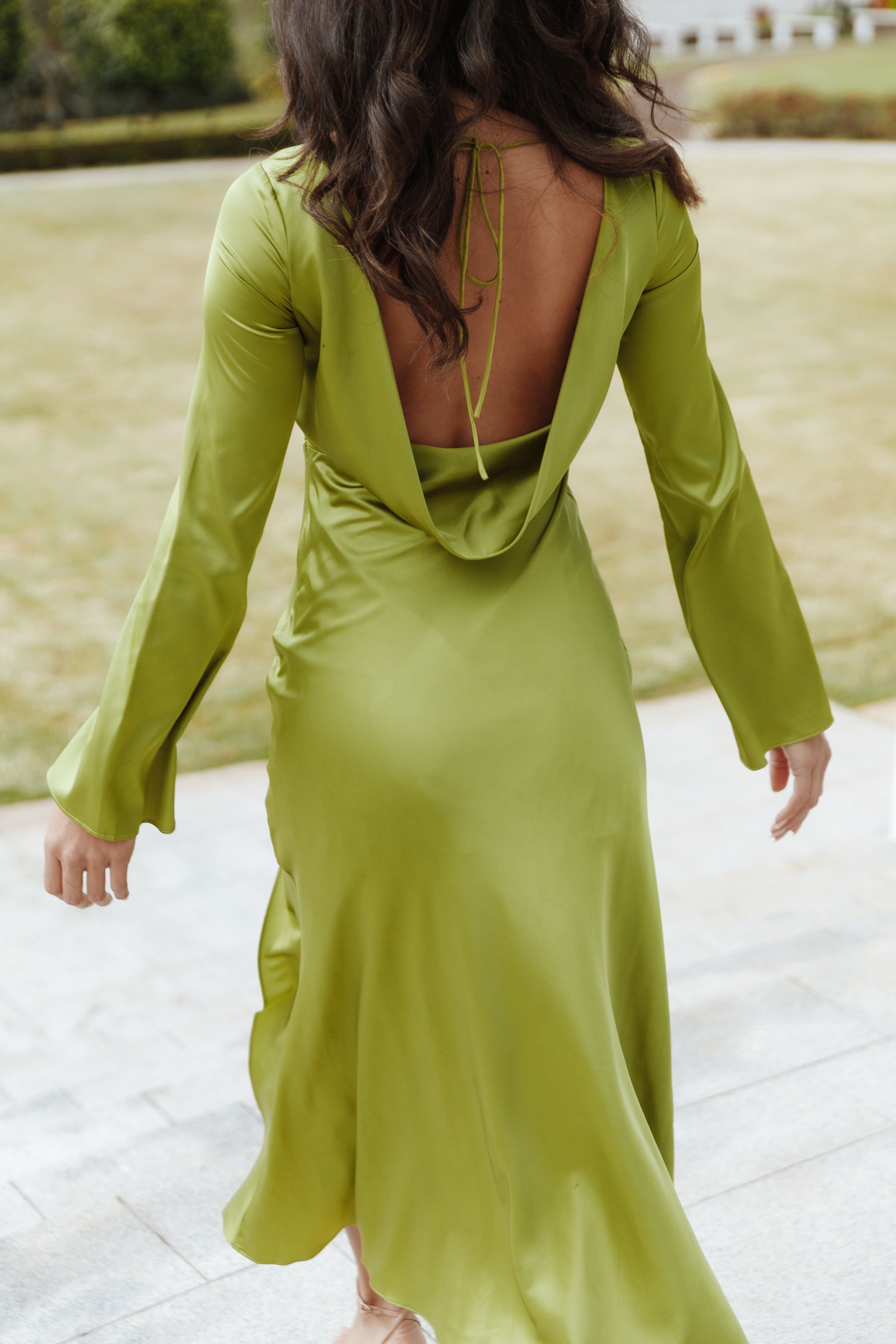 Juxt Open Back Midi Dress - Green sold by Petal & Pup product image thumbnail 3