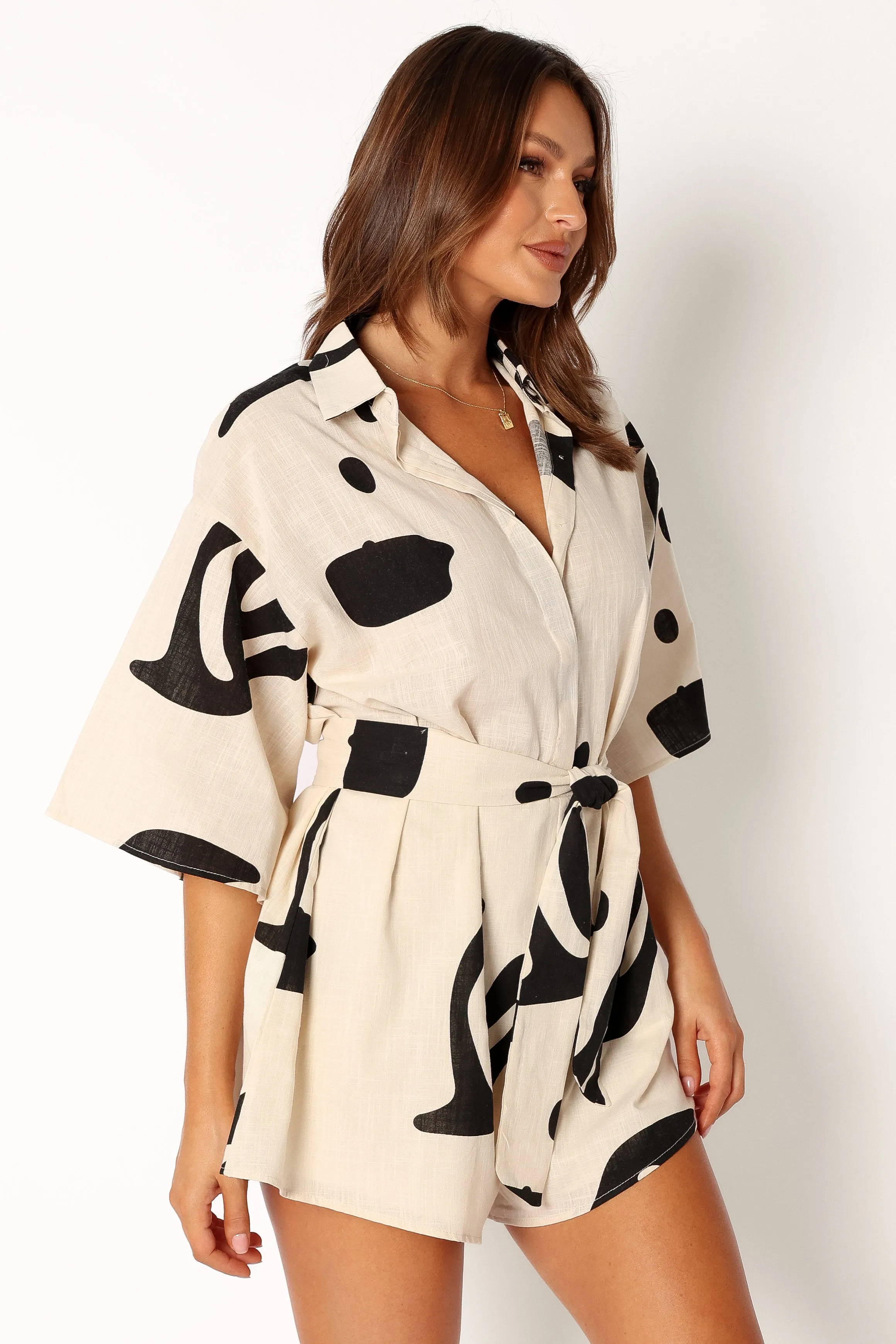 Kellie Romper - Beige Black sold by Petal & Pup product image thumbnail 2