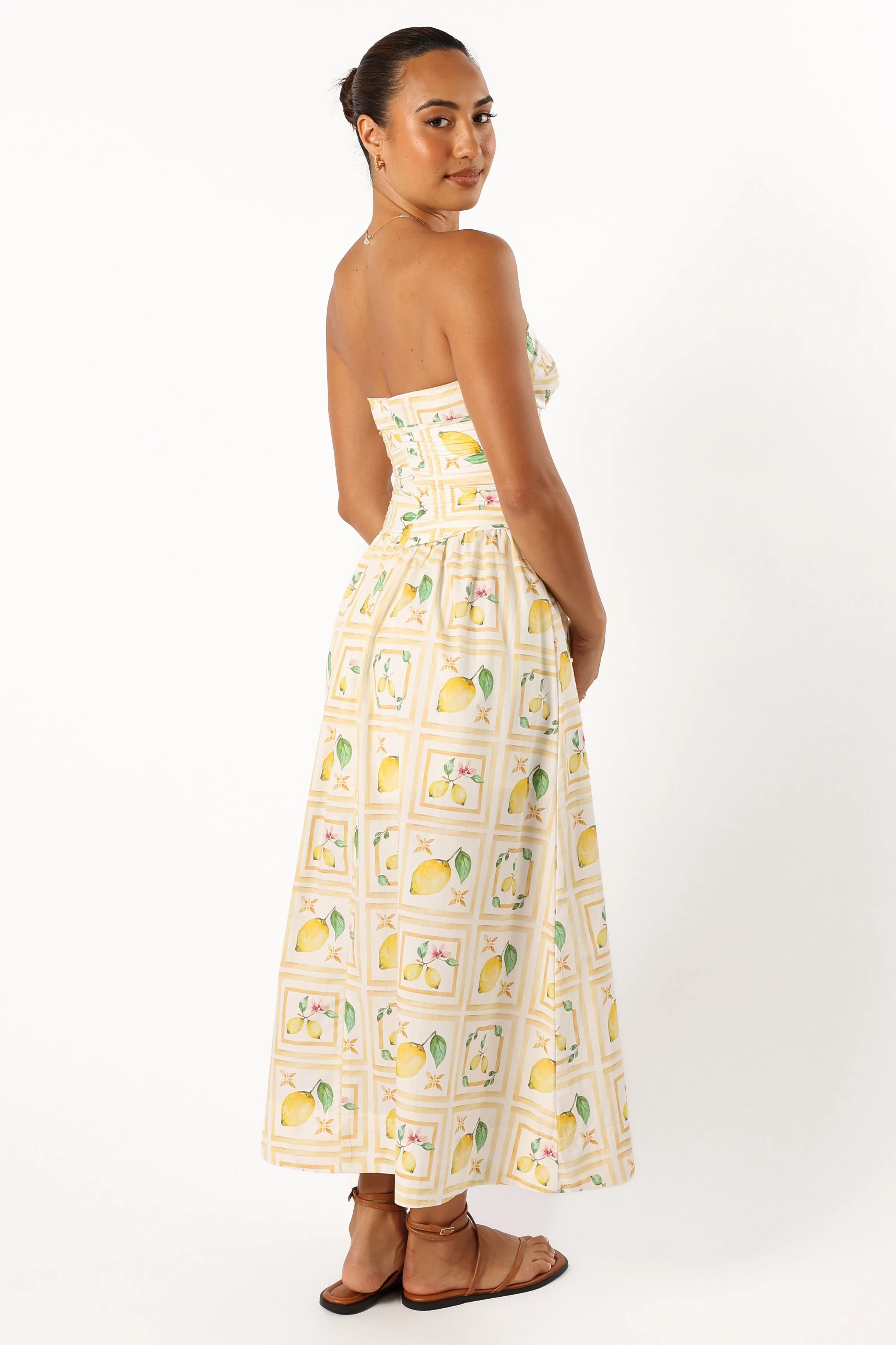 Cintrico Strapless Midi Dress - Lemon sold by Petal & Pup product image thumbnail 3