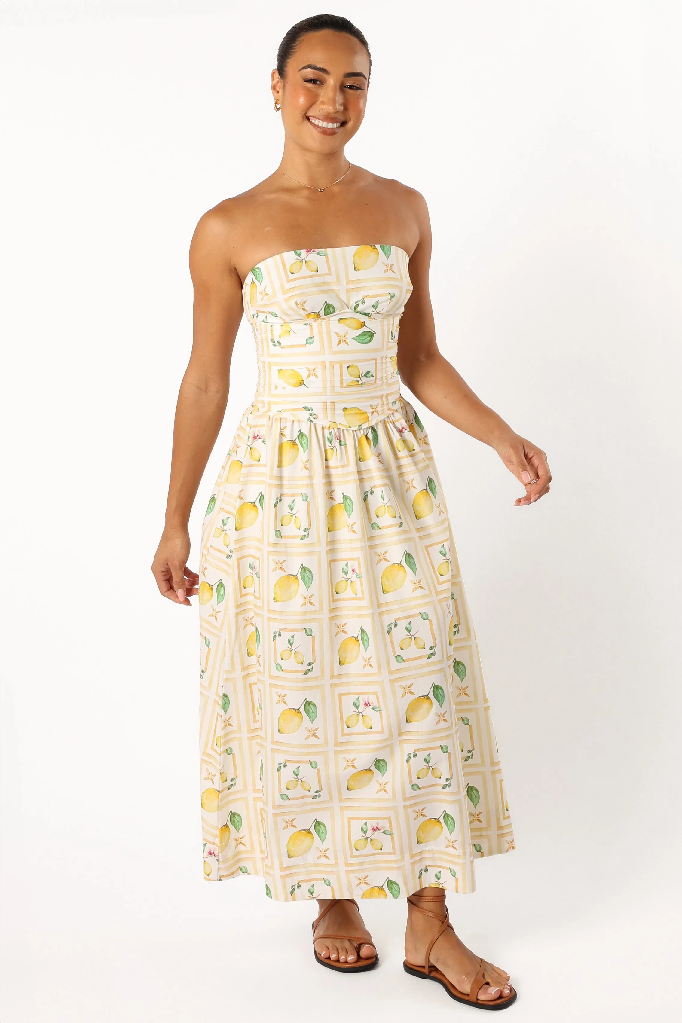 Cintrico Strapless Midi Dress - Lemon sold by Petal & Pup product image thumbnail 5