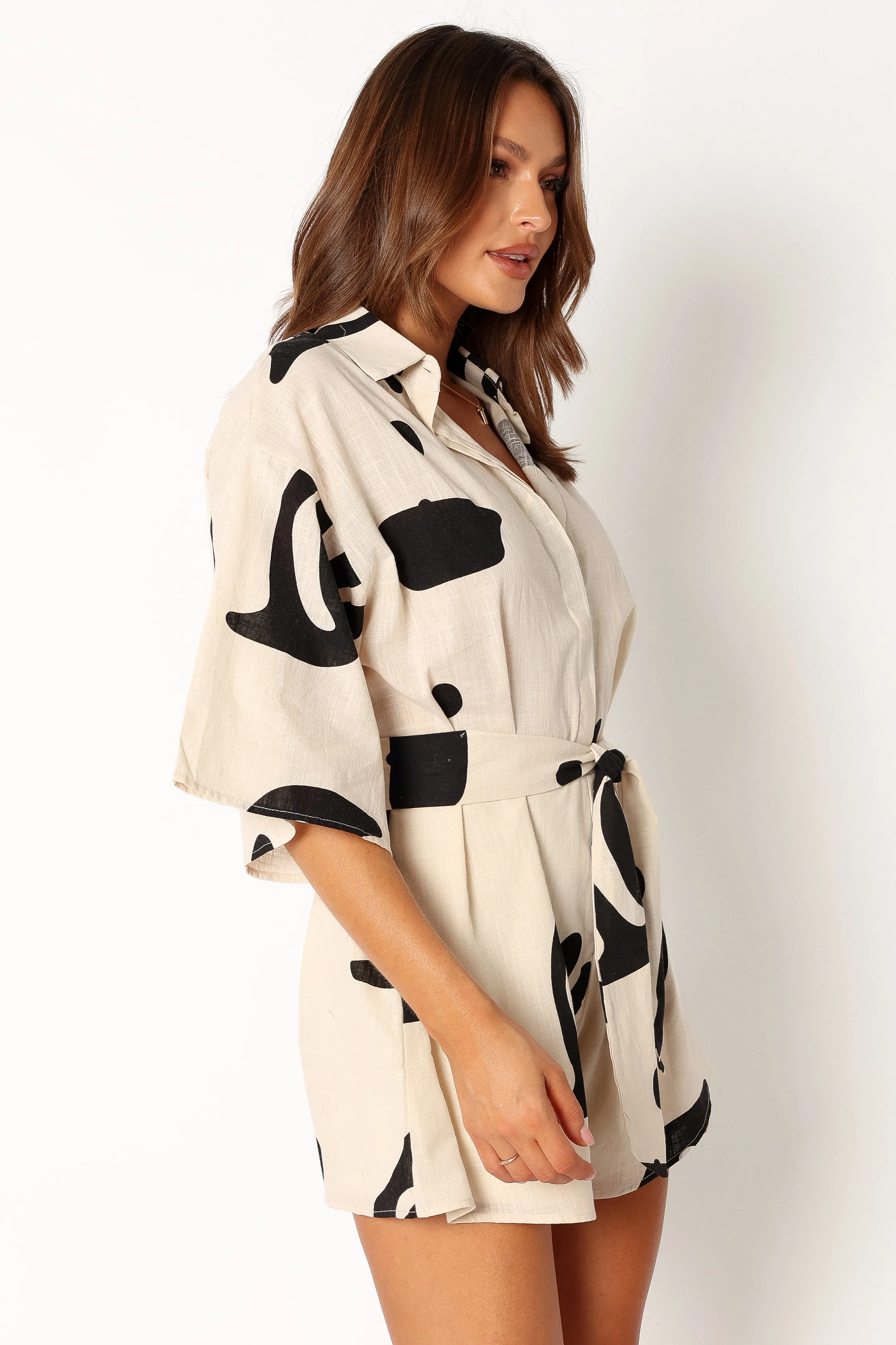 Kellie Romper - Beige Black sold by Petal & Pup product image thumbnail 3