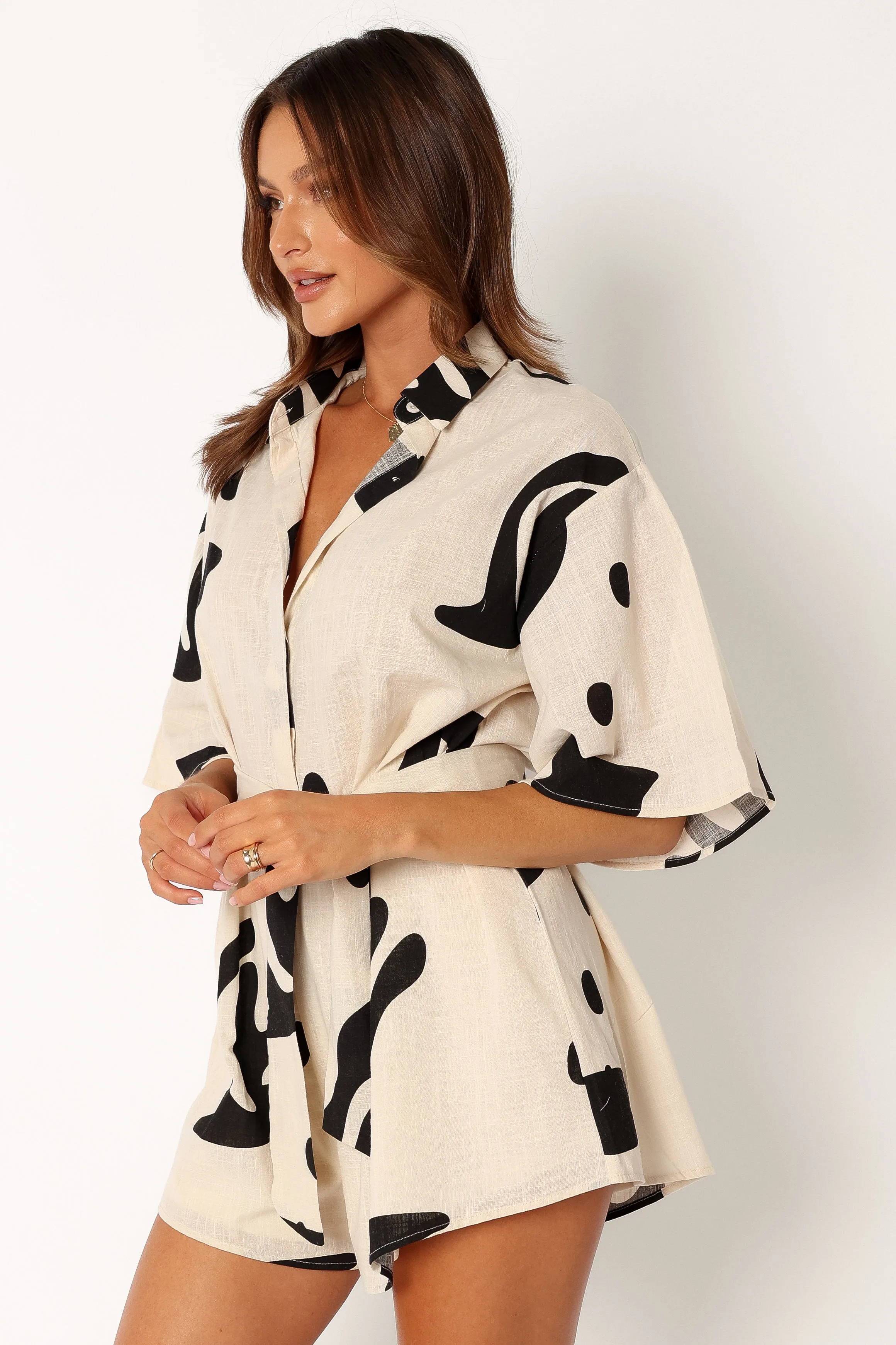 Kellie Romper - Beige Black sold by Petal & Pup product image thumbnail 5