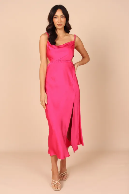 Xeni Midi Tie Back Dress - Hot Pink sold by Petal & Pup