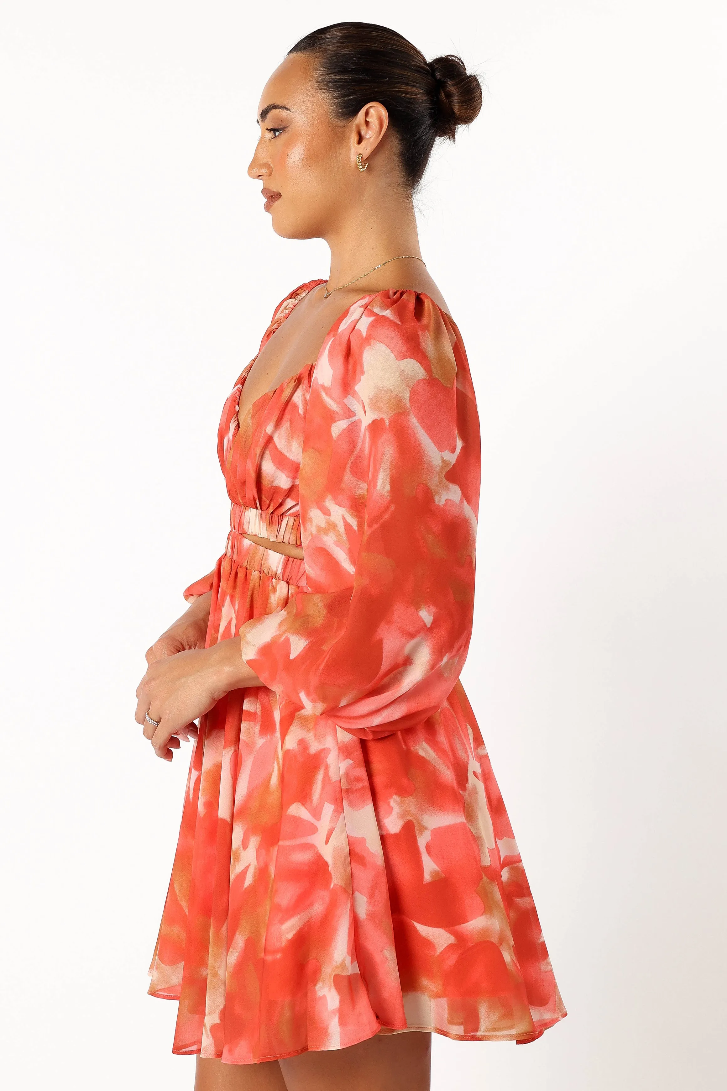 Katniss Longsleeve Mini Dress - Red Floral sold by Petal & Pup product image thumbnail 3