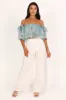 Hazel Off Shoulder Top - Dusty Blue sold by Petal & Pup