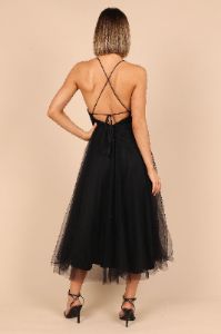 Avina Tulle Midi Dress - Black sold by Petal & Pup