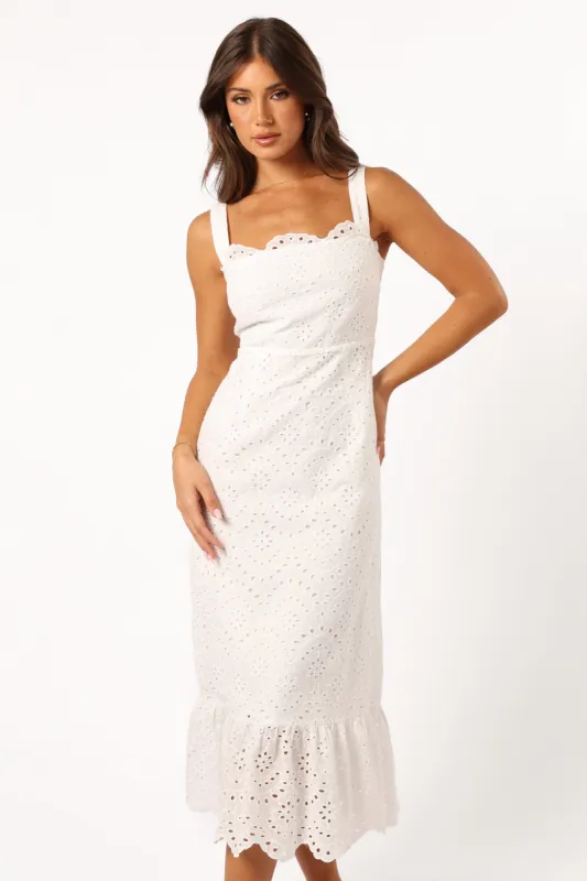 Meadow Lace Midi Dress - Ivory sold by Petal & Pup