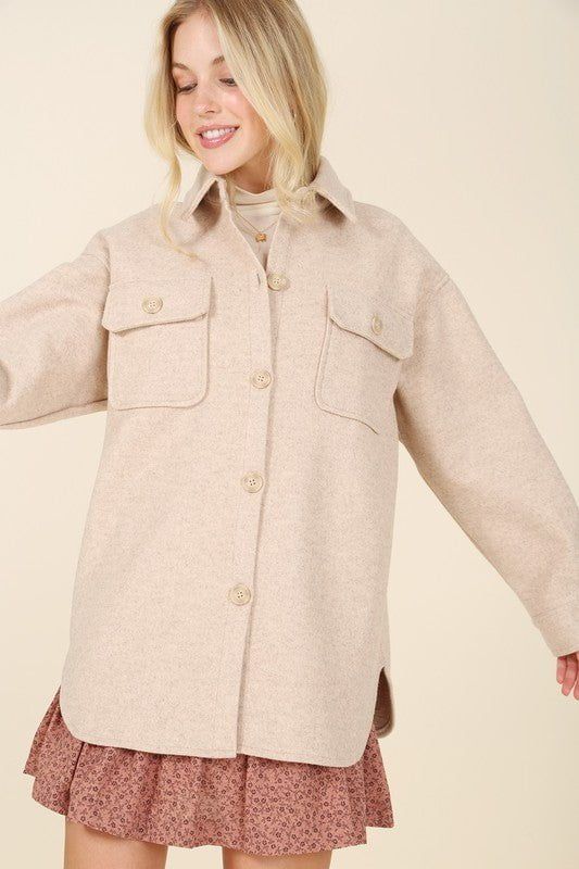 Sasha Double Pocket Shacket - Beige sold by Petal & Pup product image thumbnail 4