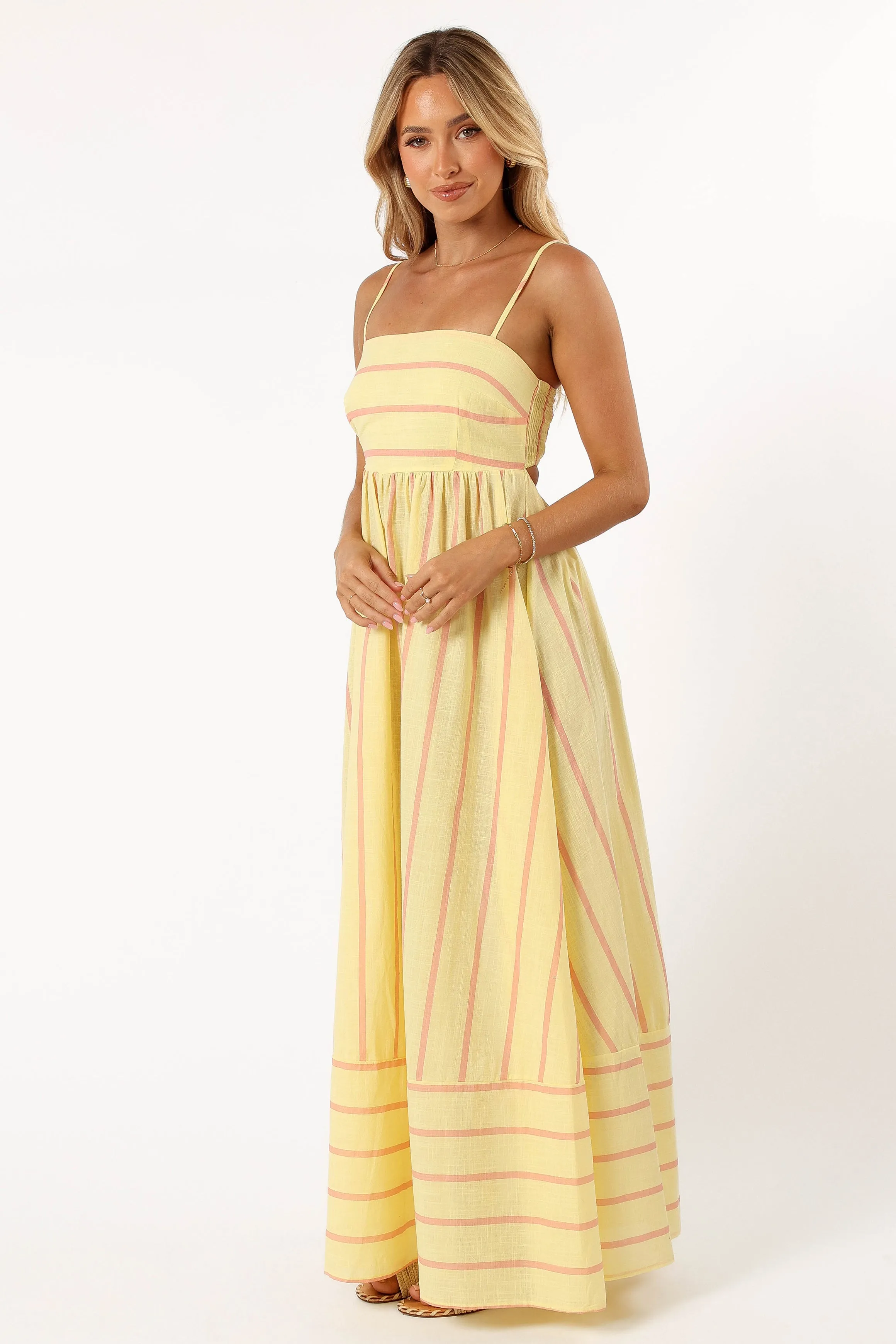 Pixie Maxi Dress - Yellow Pink Stripe sold by Petal & Pup product image thumbnail 4