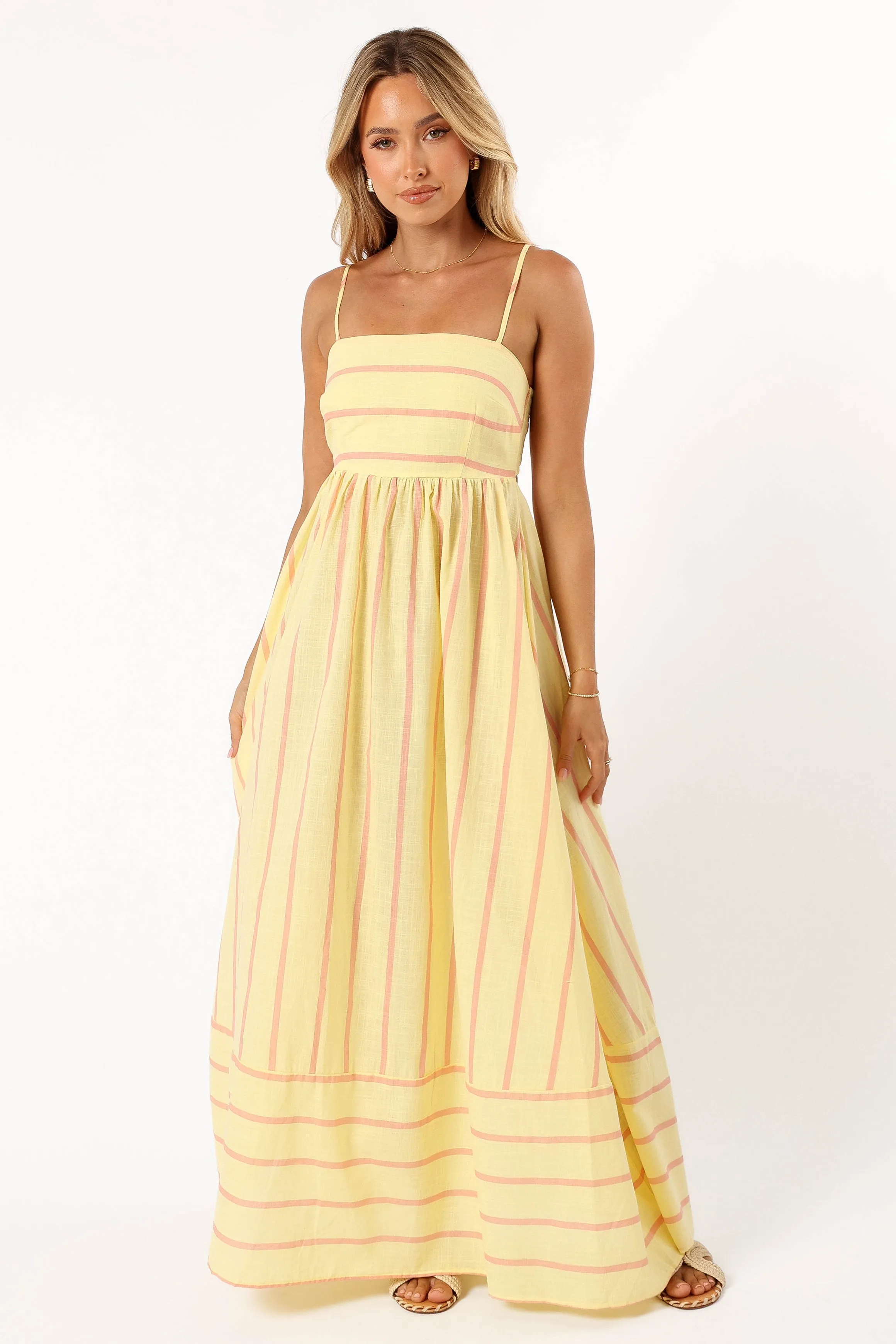 Pixie Maxi Dress - Yellow Pink Stripe sold by Petal & Pup product image thumbnail 3
