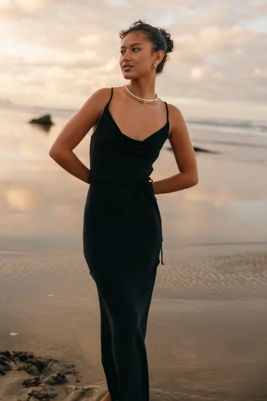 Emily Midi Dress - Black sold by Petal & Pup