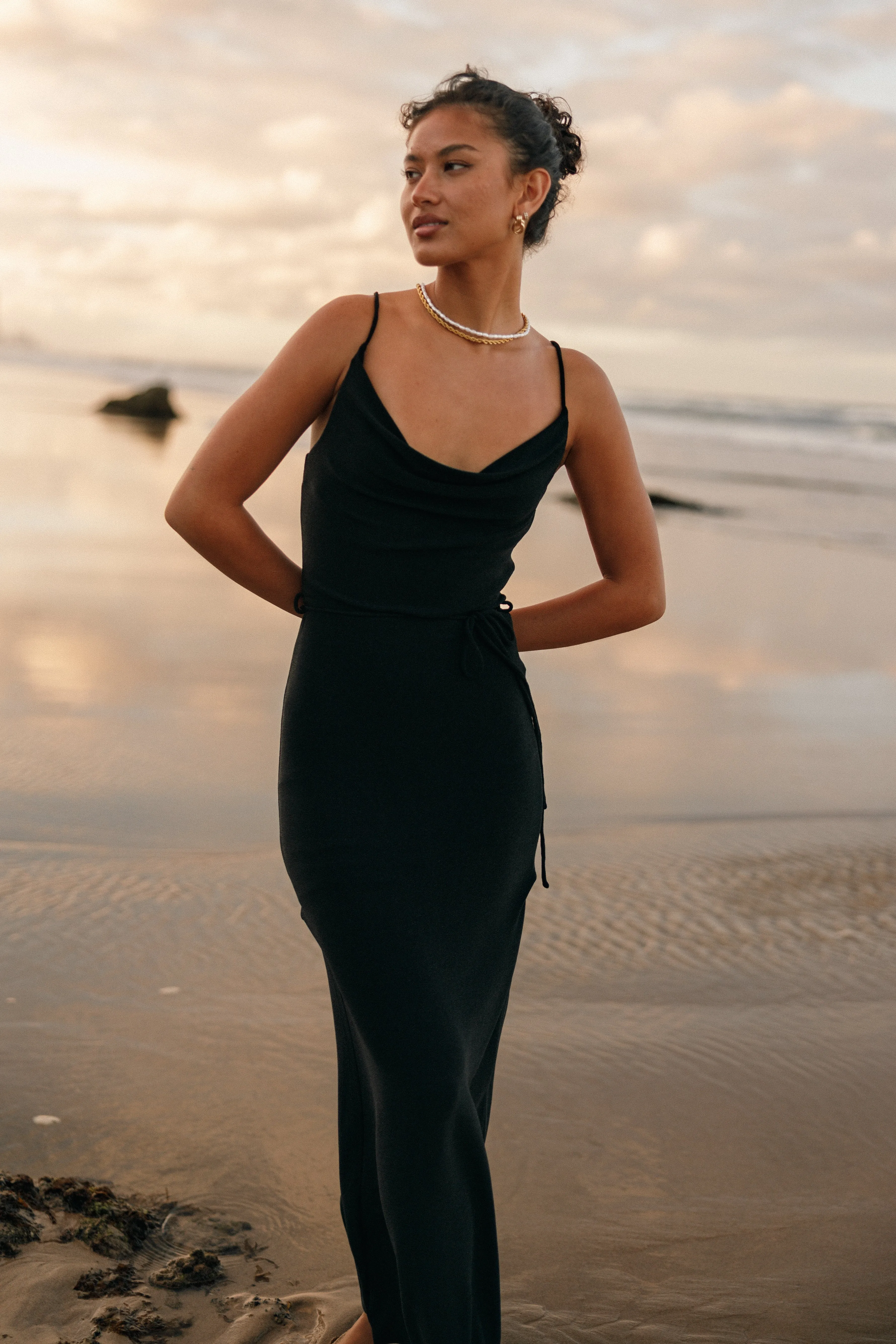 Emily Midi Dress - Black sold by Petal & Pup