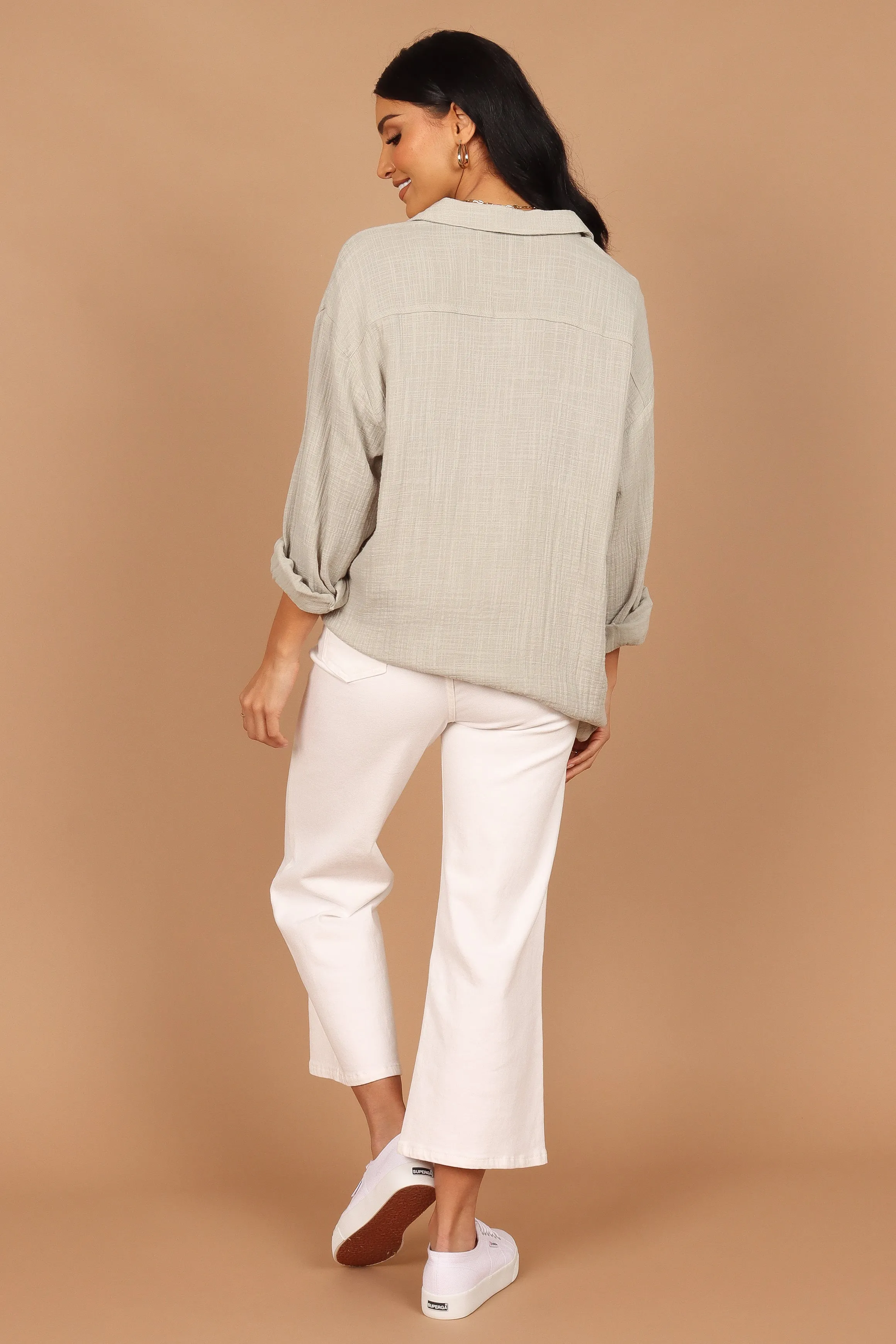 Bobby Button Down Top - Sage Green sold by Petal & Pup product image thumbnail 5