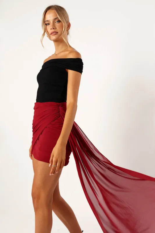 Night Lover Mini Skirt - Merlot sold by Petal & Pup