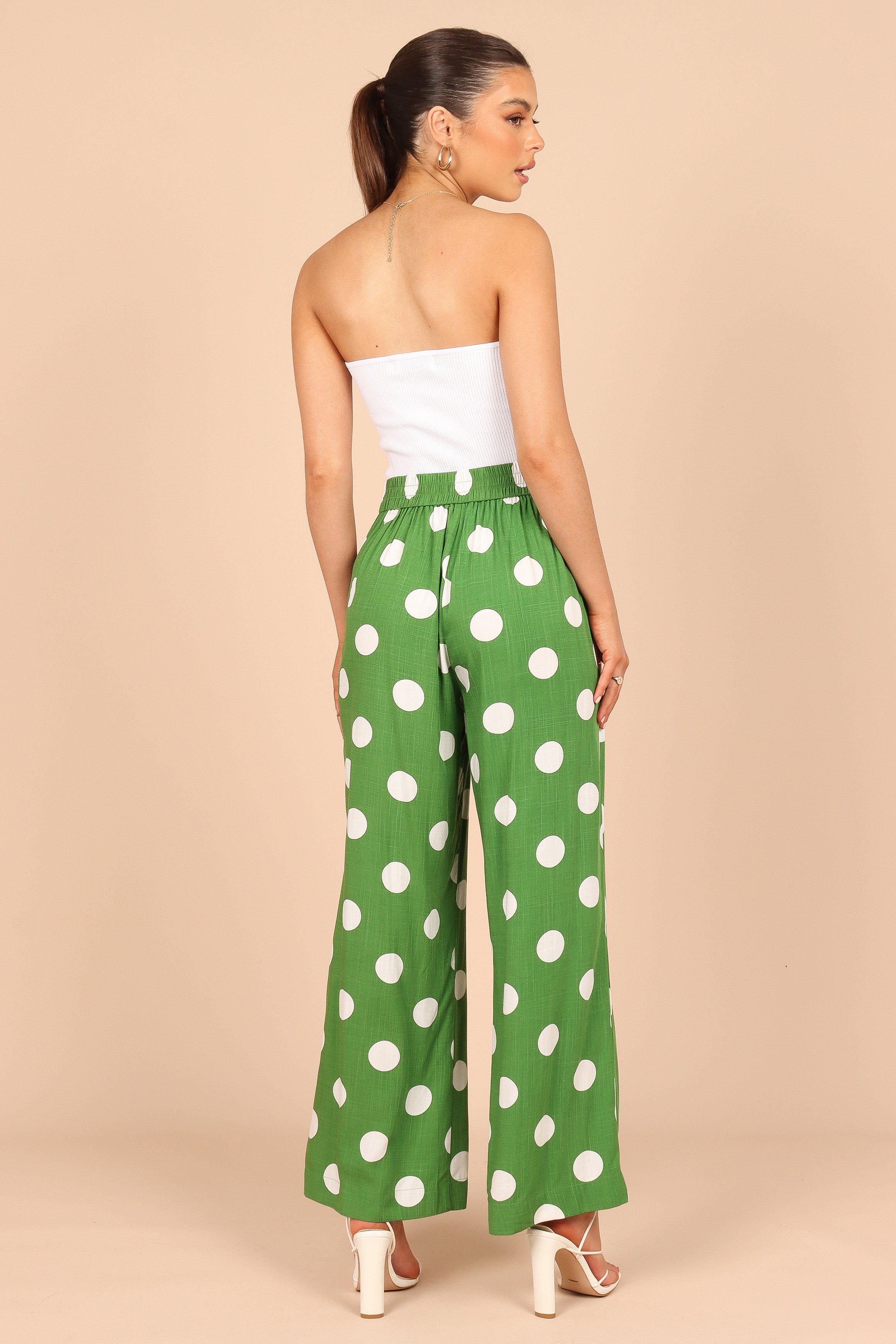 Blake Polka Dot Wide Leg Pants - Green sold by Petal & Pup product image thumbnail 2