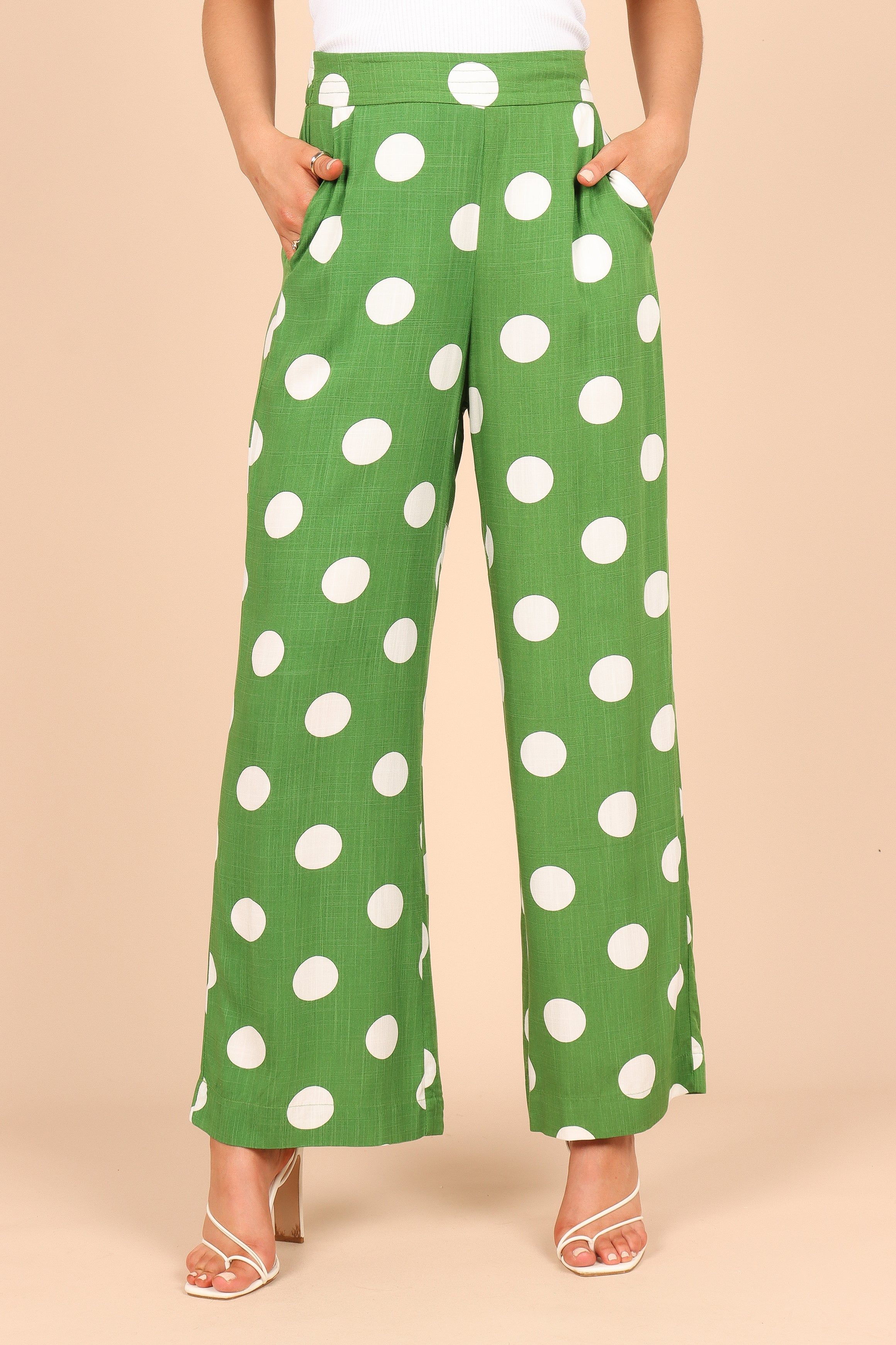 Blake Polka Dot Wide Leg Pants - Green sold by Petal & Pup product image thumbnail 3