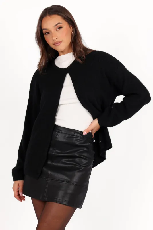 Astor Classic Button Up Cardigan - Black sold by Petal & Pup