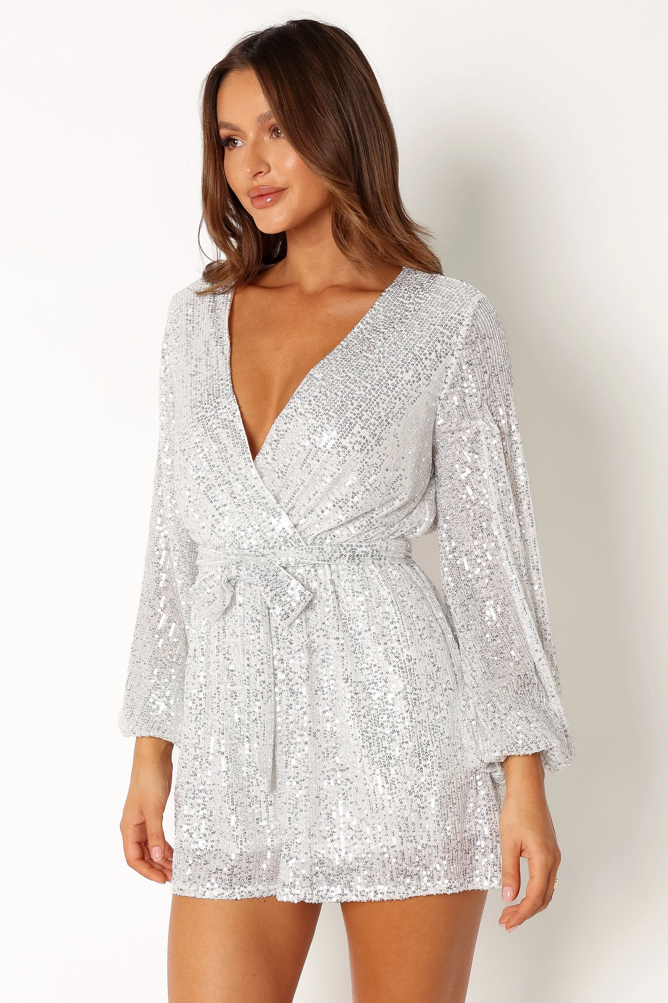 Monica Sequin Romper - Silver sold by Petal & Pup product image thumbnail 3