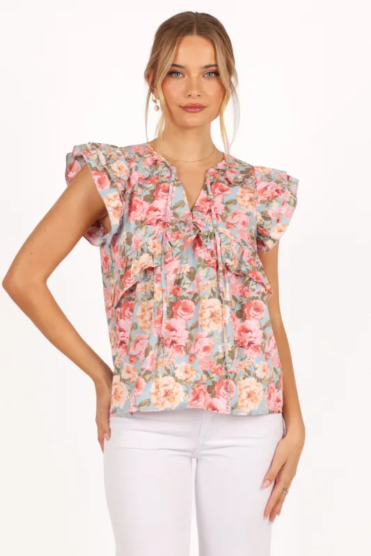 Gracey Top - Vintage Blue sold by Petal & Pup